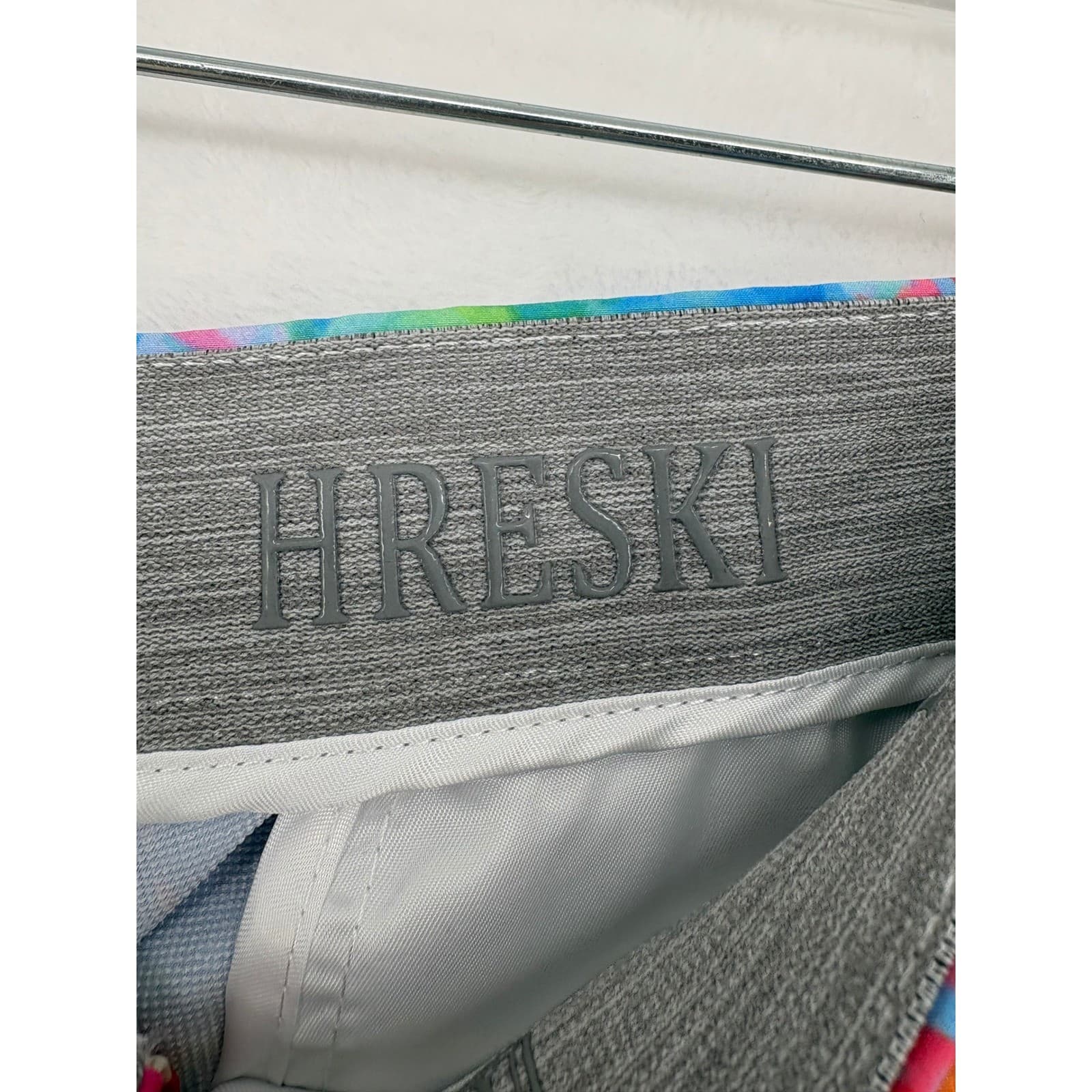 Hreski Golf Shorts Mens 40 Shorts Multi Color Paint Splatter Abstract Stretch - Thumbnail 3