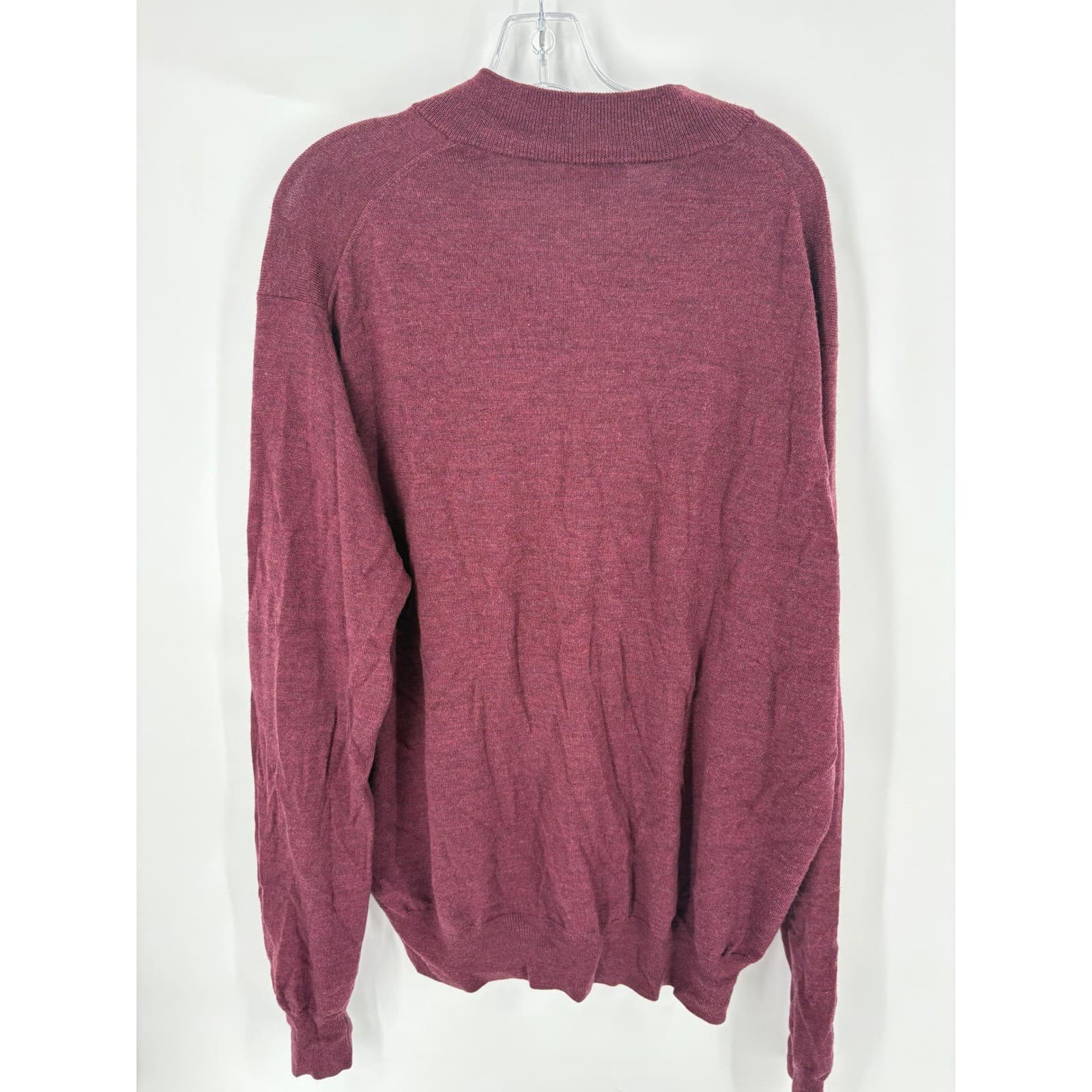 Peter Millar Mens XXL Burgundy Merino Wool Silk 1/4 Zip Sweater Pullover - Thumbnail 5
