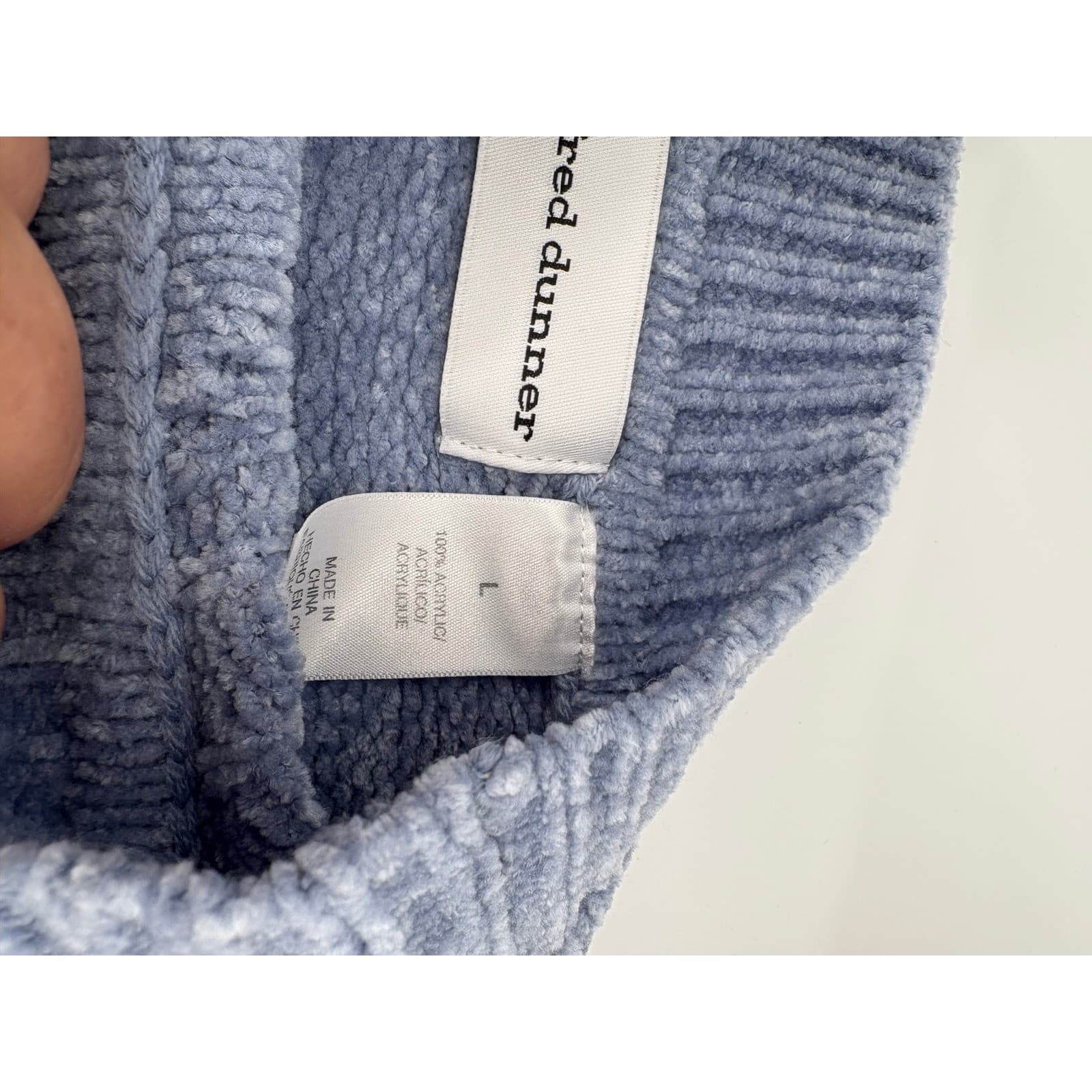 Alfred Dunner Women's Cable Knit Mock Neck Sweater Blue Large Warm - Thumbnail 4