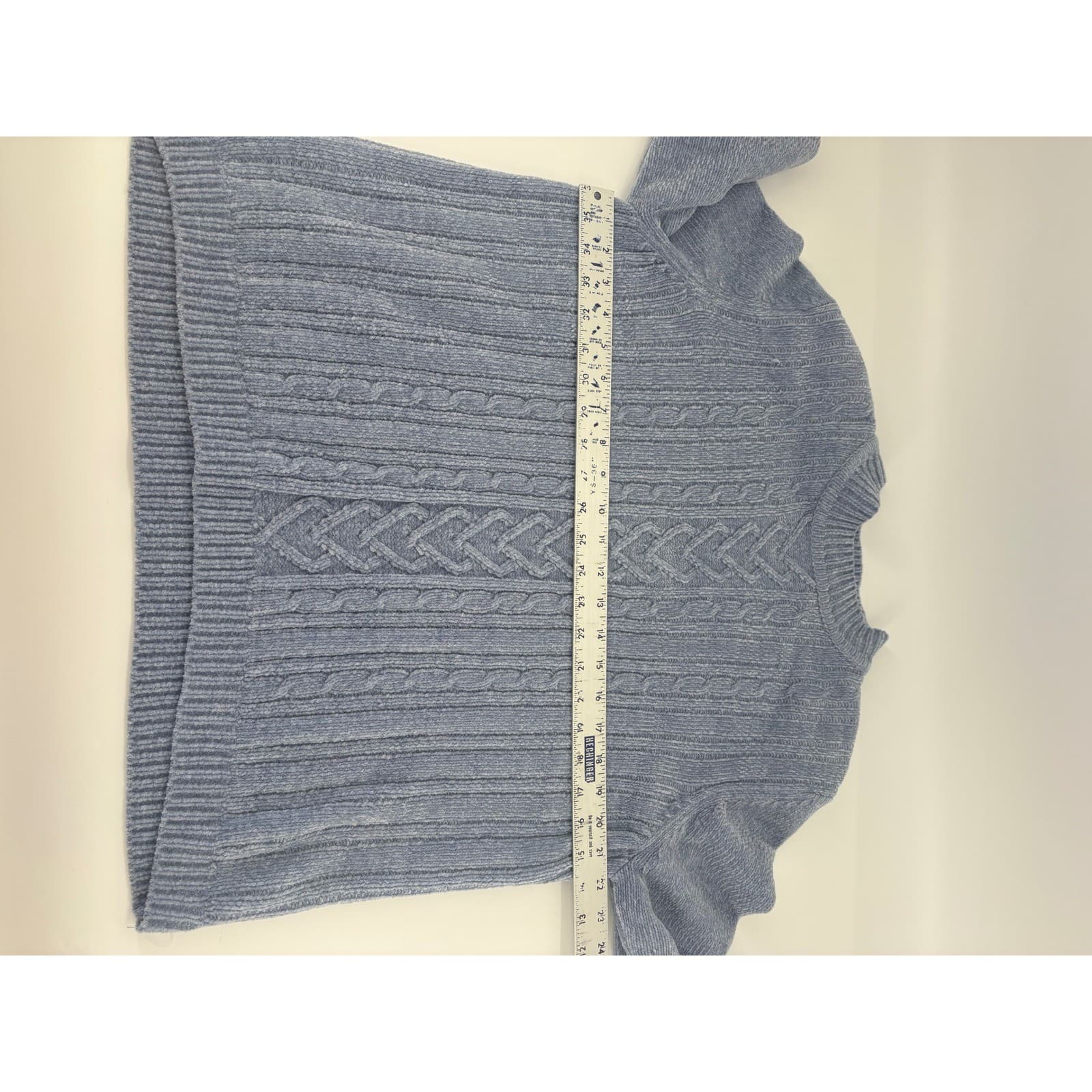 Alfred Dunner Women's Cable Knit Mock Neck Sweater Blue Large Warm - Thumbnail 5