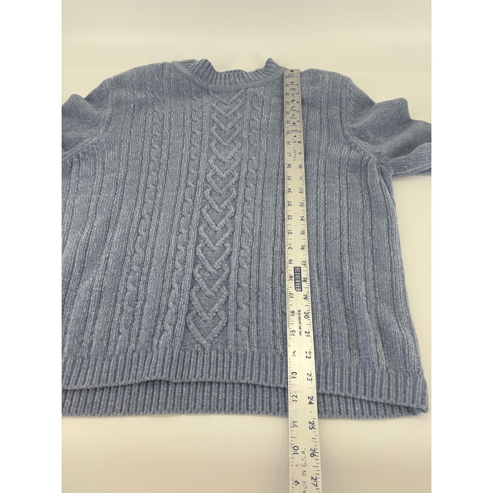 Alfred Dunner Women's Cable Knit Mock Neck Sweater Blue Large Warm - Thumbnail 6