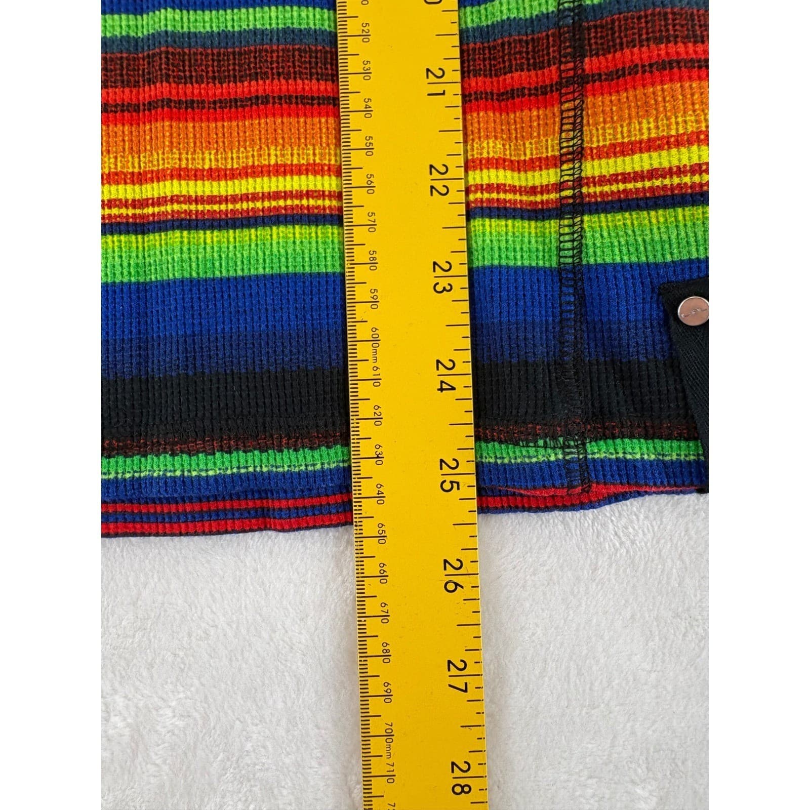 Lauren Active Ralph Lauren Pullover Womens L 1/4 Zip Rainbow Stripe Waffle Knit - Thumbnail 5