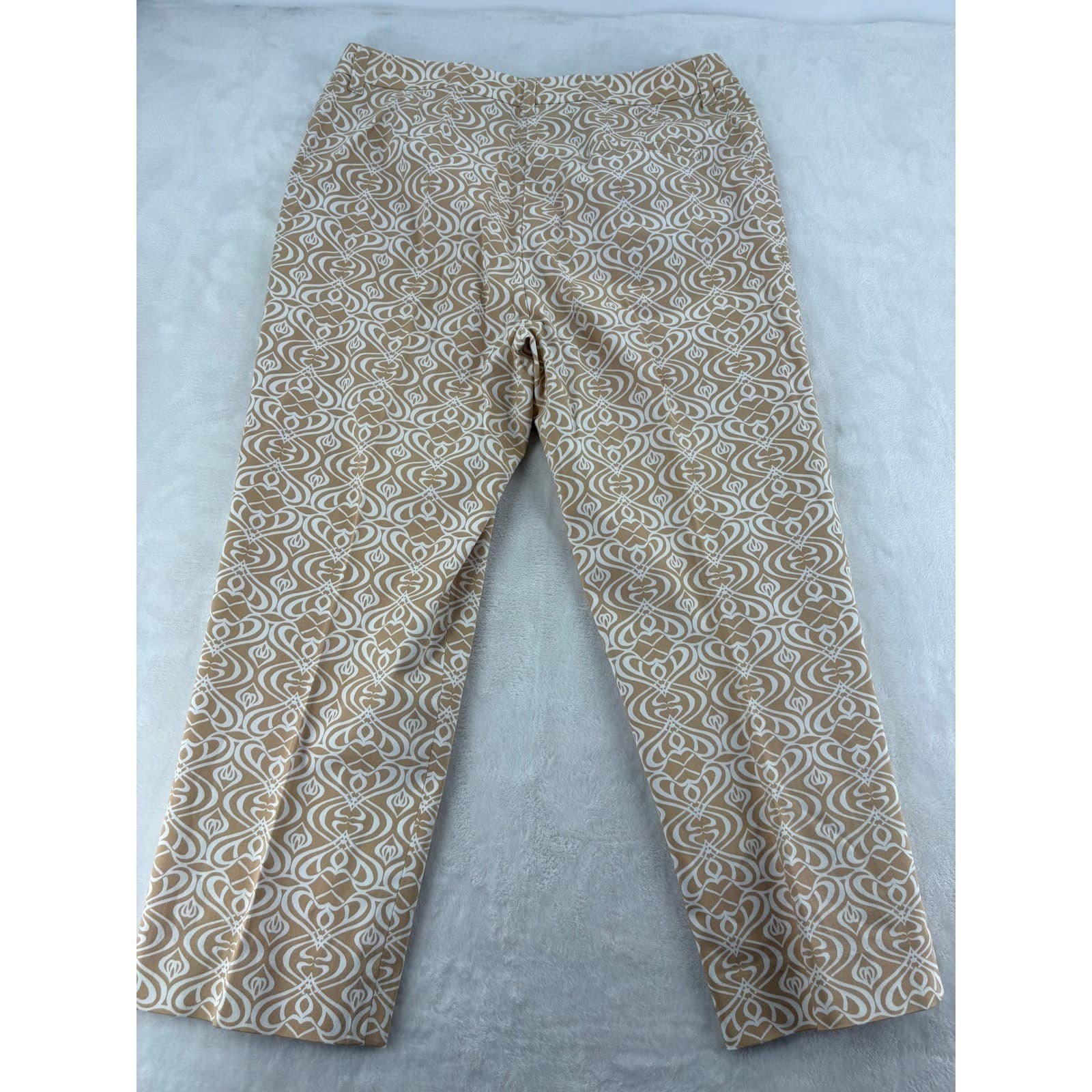 Jones New York Signature Pant Set Womens 12 2pc Tan Embellished Top Pants - Thumbnail 12