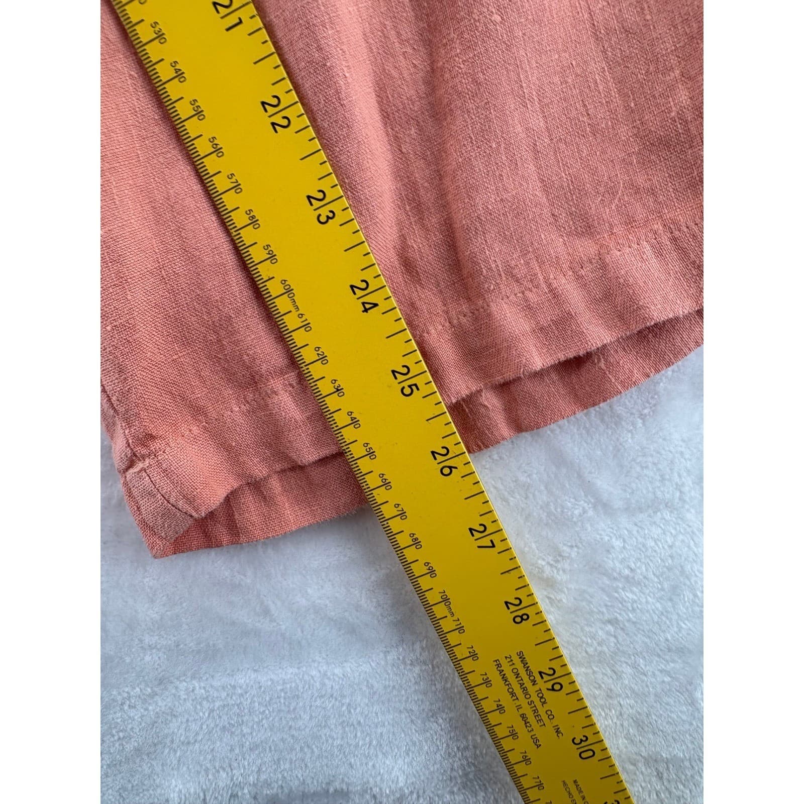 Hot Cotton Pant Set Womens L 2 Piece Shirt Pants Coral Peach Cotton AE141 - Thumbnail 9