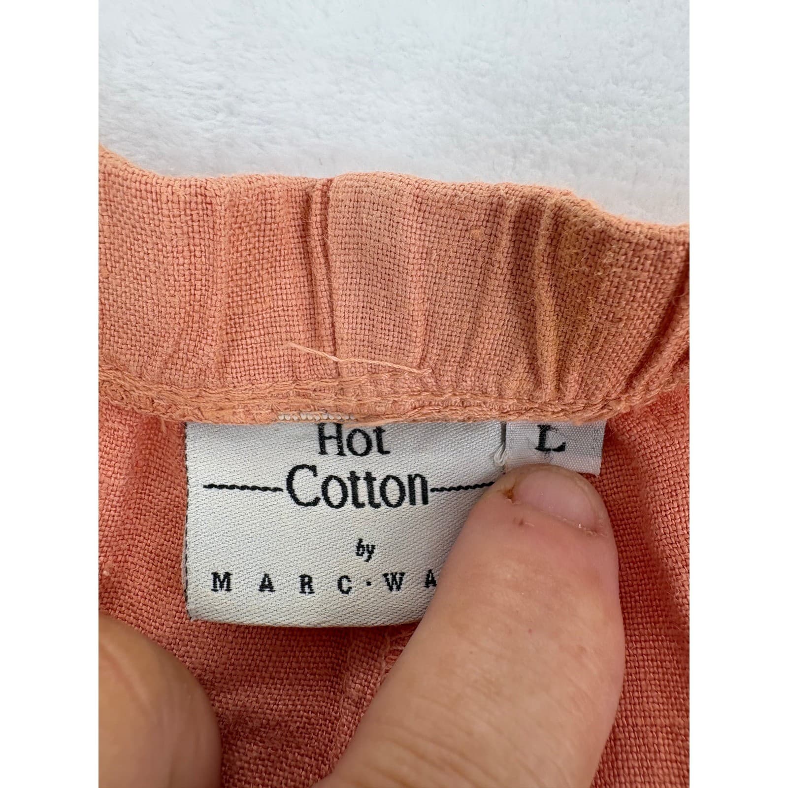 Hot Cotton Pant Set Womens L 2 Piece Shirt Pants Coral Peach Cotton AE141 - Thumbnail 7
