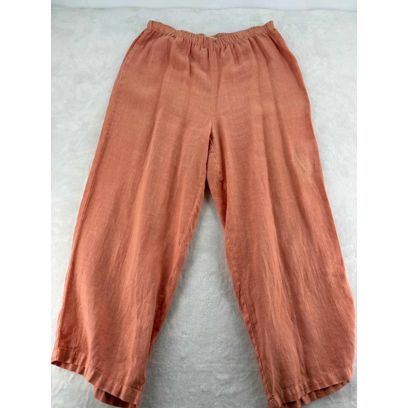 Hot Cotton Pant Set Womens L 2 Piece Shirt Pants Coral Peach Cotton AE141 - Thumbnail 6