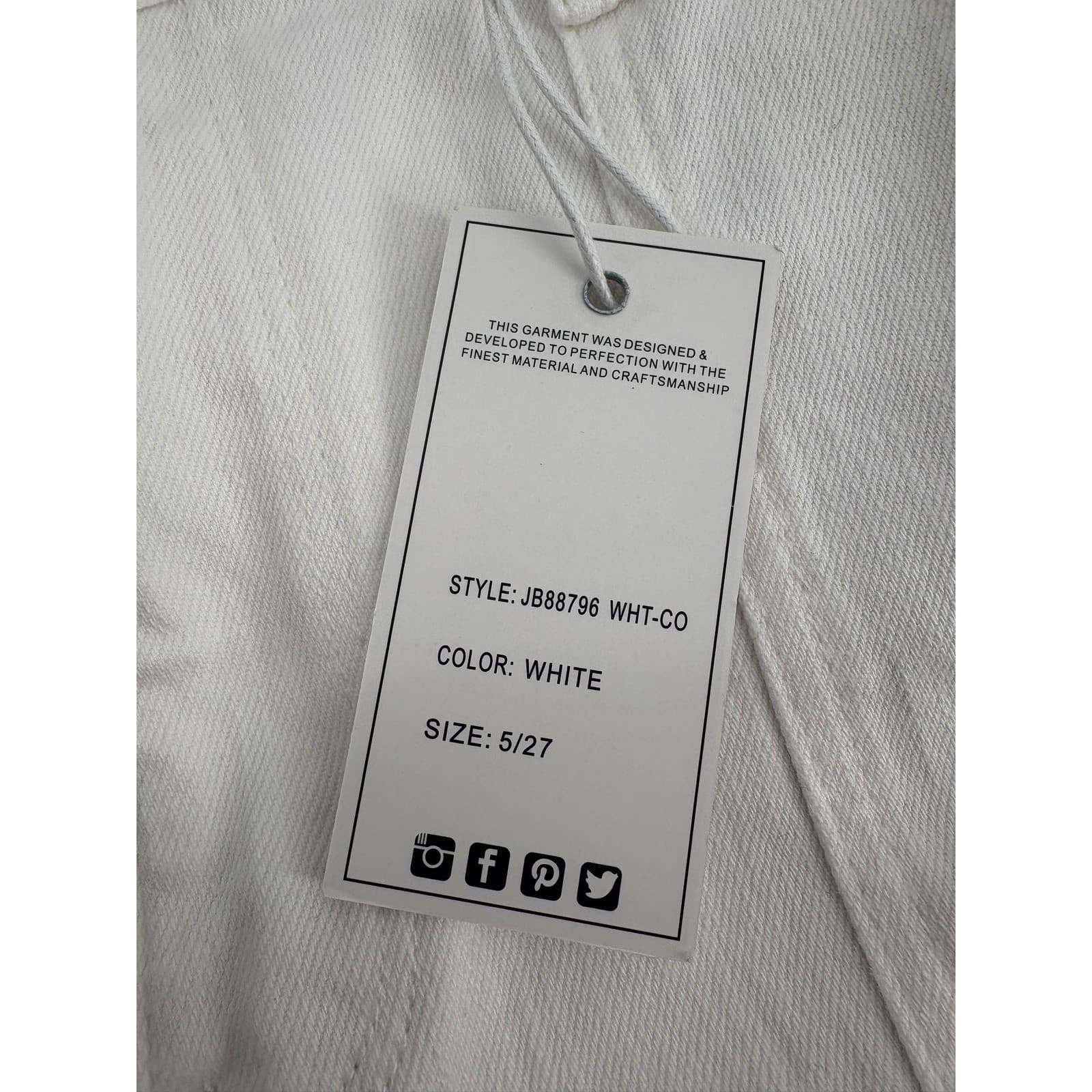 Judy Blue Los Angeles White High Waist Flare Leg Cargo Jeans Size 5/27 NWT - Thumbnail 6