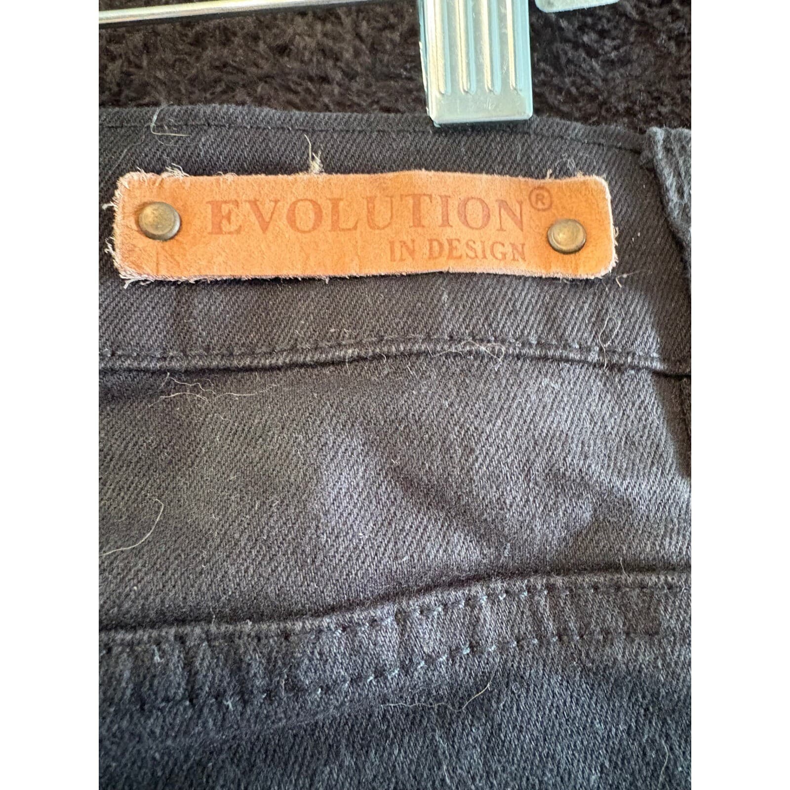 Evolution In Design Jeans Mens 42x33 Black Denim Straight Leg Pants 42 - Thumbnail 8