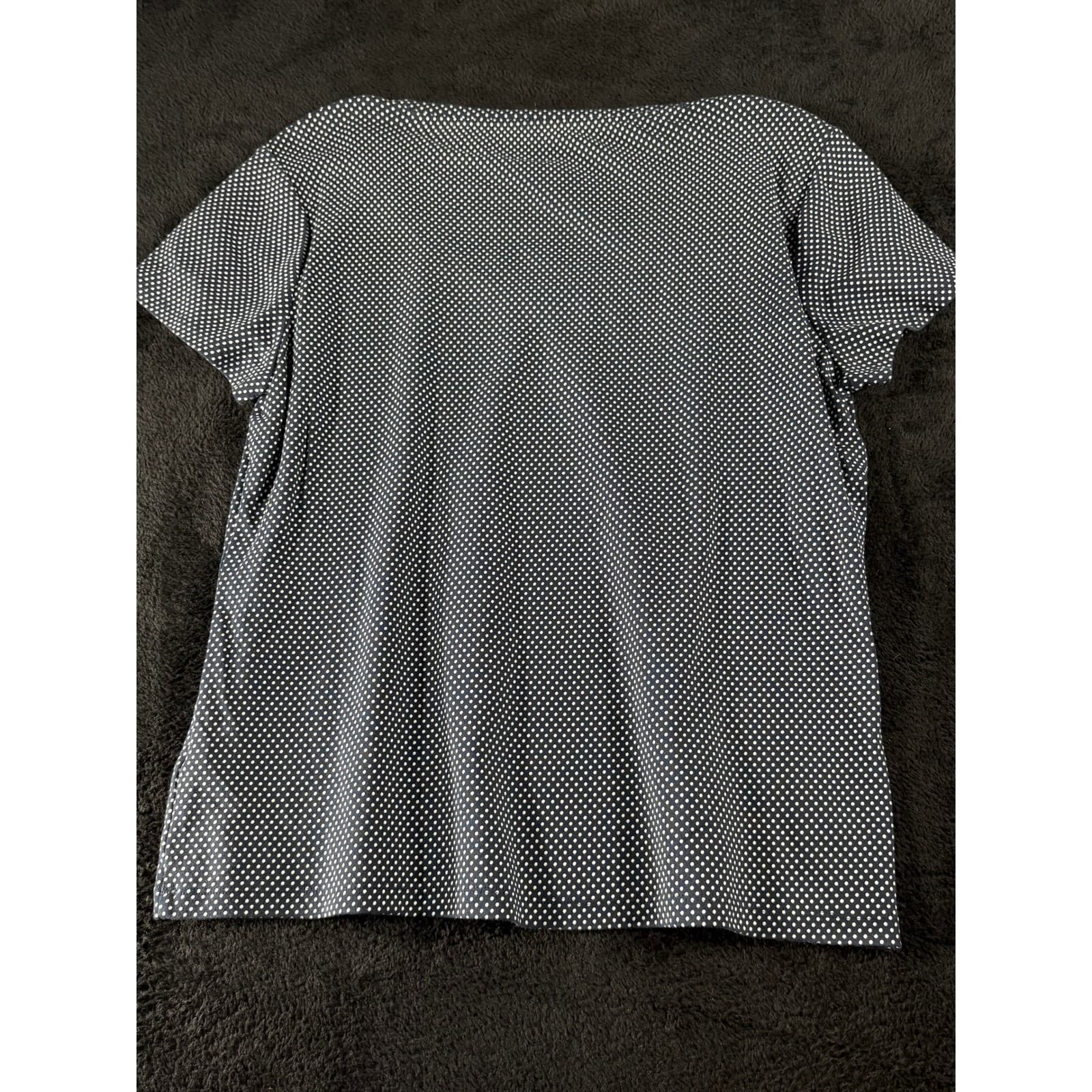 Tommy Hilfiger Women's XL Polka Dot V Neck Short Sleeve T-Shirt - Thumbnail 7