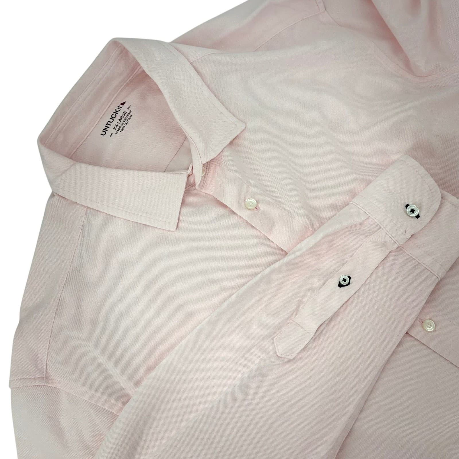 UNTUCKit Mens XX Large Pink Long Sleeve Button Down Shirt Cotton Casual Dress