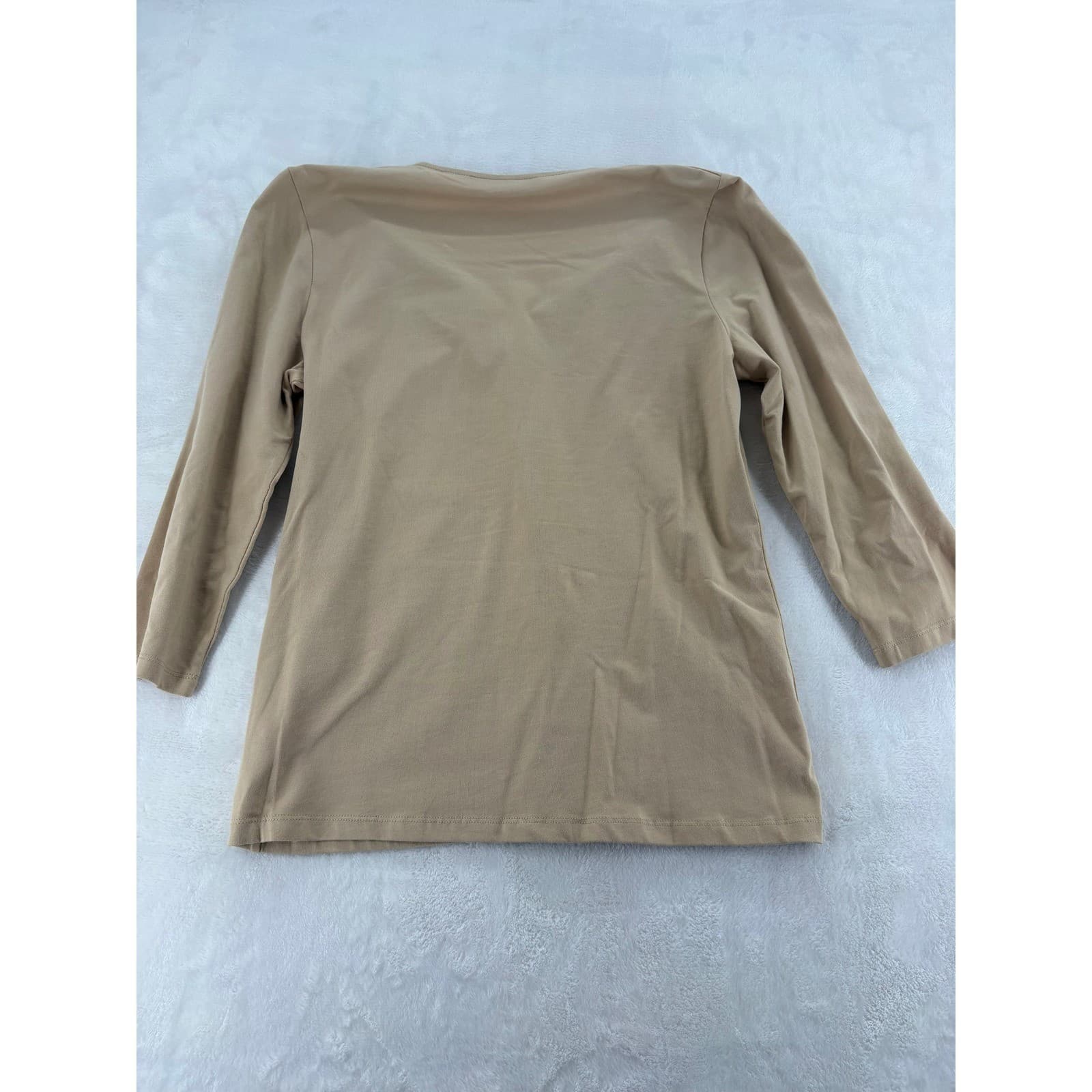 Jones New York Signature Pant Set Womens 12 2pc Tan Embellished Top Pants - Thumbnail 6