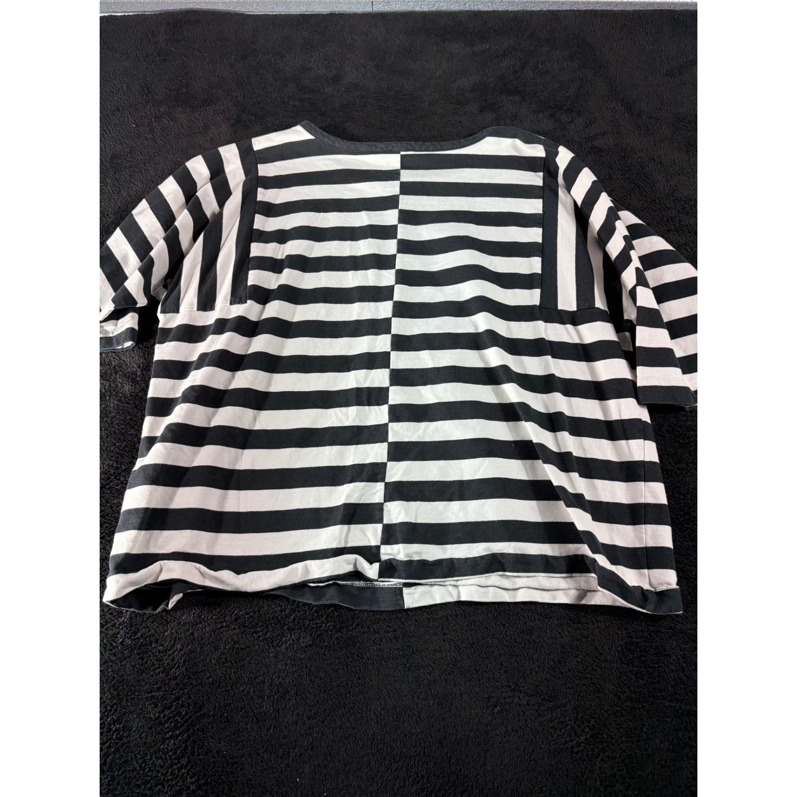 JNY Jones New York Sport 3X Striped T-Shirt Black White Short Sleeve Top - Thumbnail 7