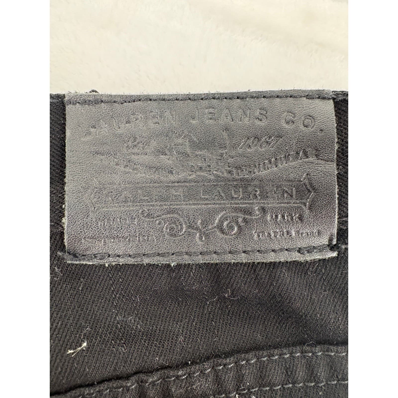 Lauren Ralph Lauren Jeans Womens 12 Straight Leg Black Embroidered Floral Denim - Thumbnail 10