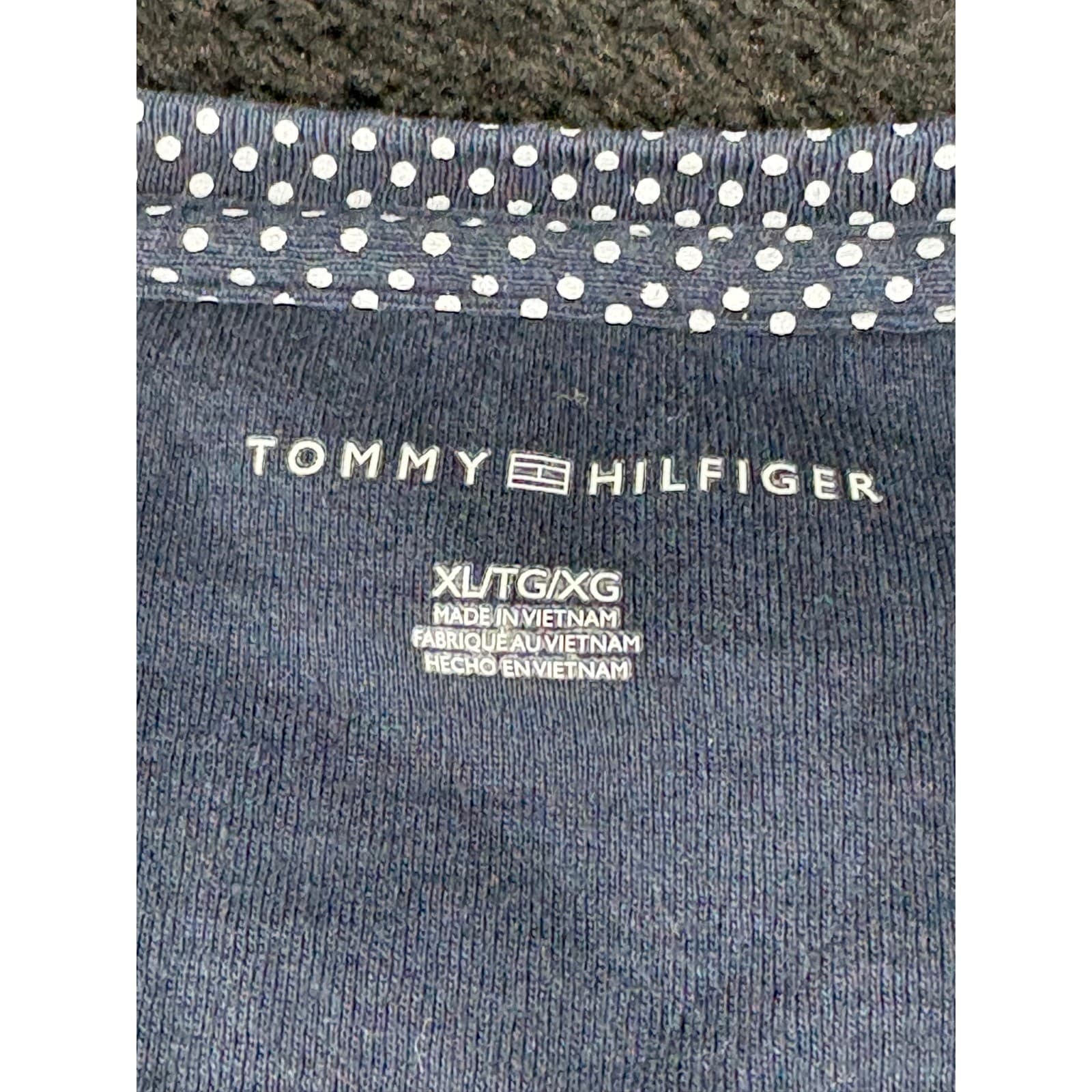 Tommy Hilfiger Women's XL Polka Dot V Neck Short Sleeve T-Shirt - Thumbnail 2
