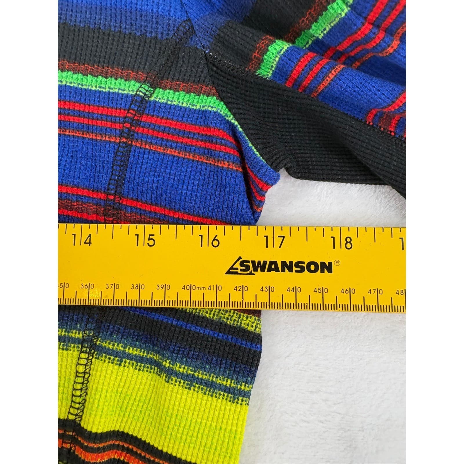 Lauren Active Ralph Lauren Pullover Womens L 1/4 Zip Rainbow Stripe Waffle Knit - Thumbnail 4