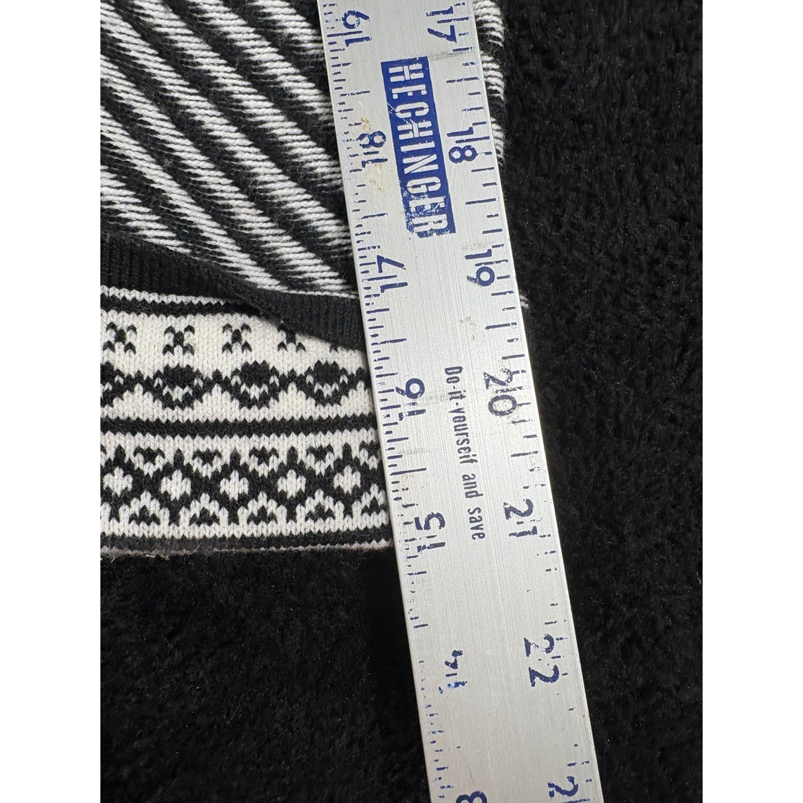 Chico's Women's Black & White Striped Fringe Open Front Cardigan Size 2 - Thumbnail 8