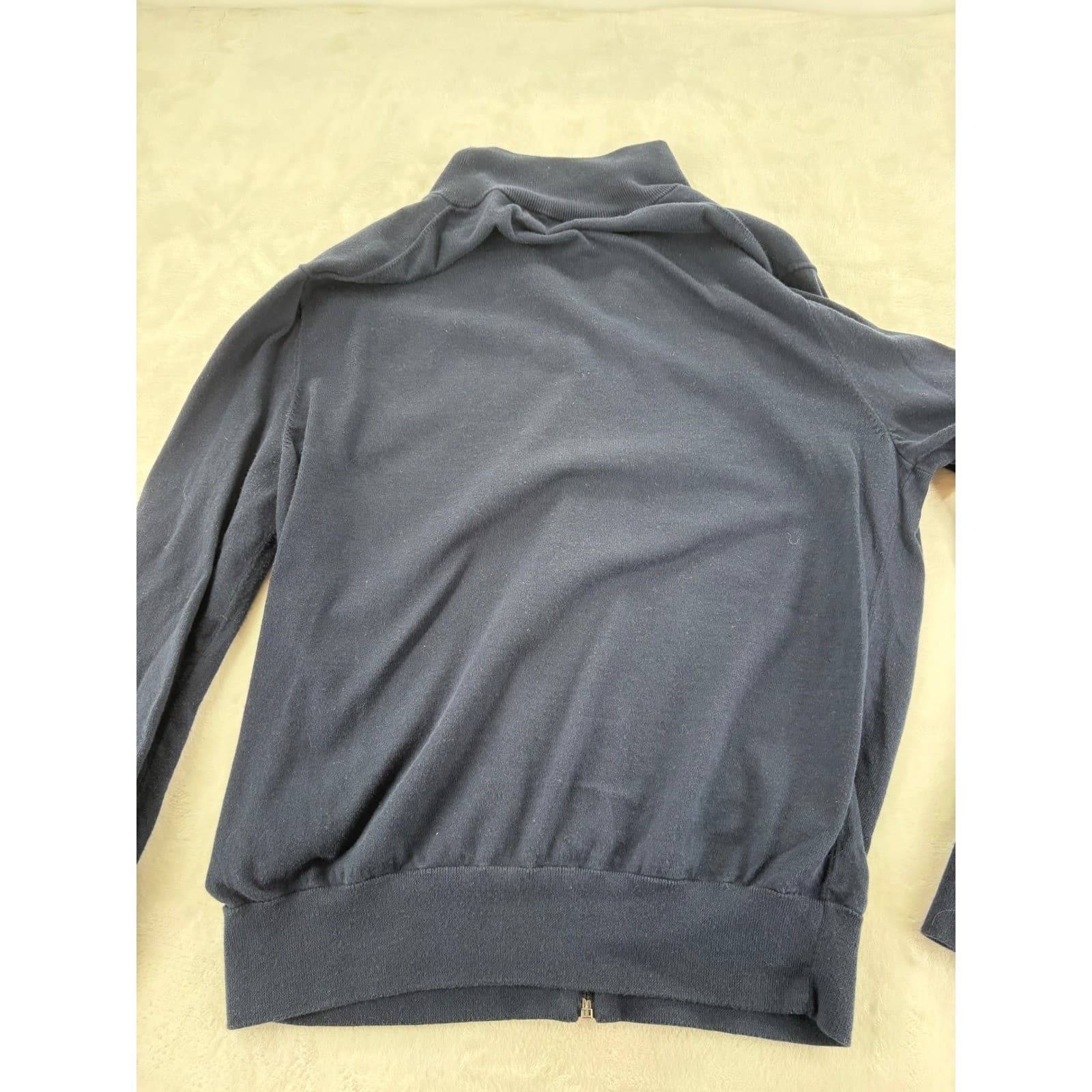 Polo Ralph Lauren Sweater Womens M Full Zip Cardigan Navy Blue Cotton Logo - Thumbnail 6