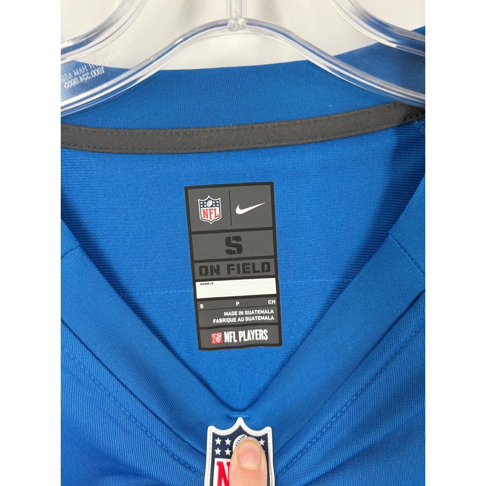 Detroit Lions NFL Nike 97 Hutchinson Jersey Men's Small Blue On Field - Thumbnail 2