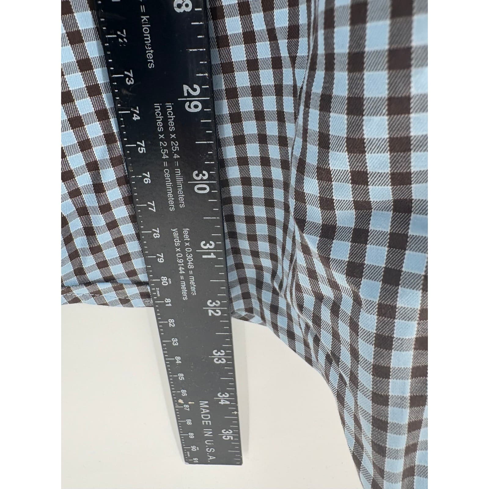 Peter Millar Mens Extra Large Checkered Long Sleeve Button Down Shirt Cotton - Thumbnail 5