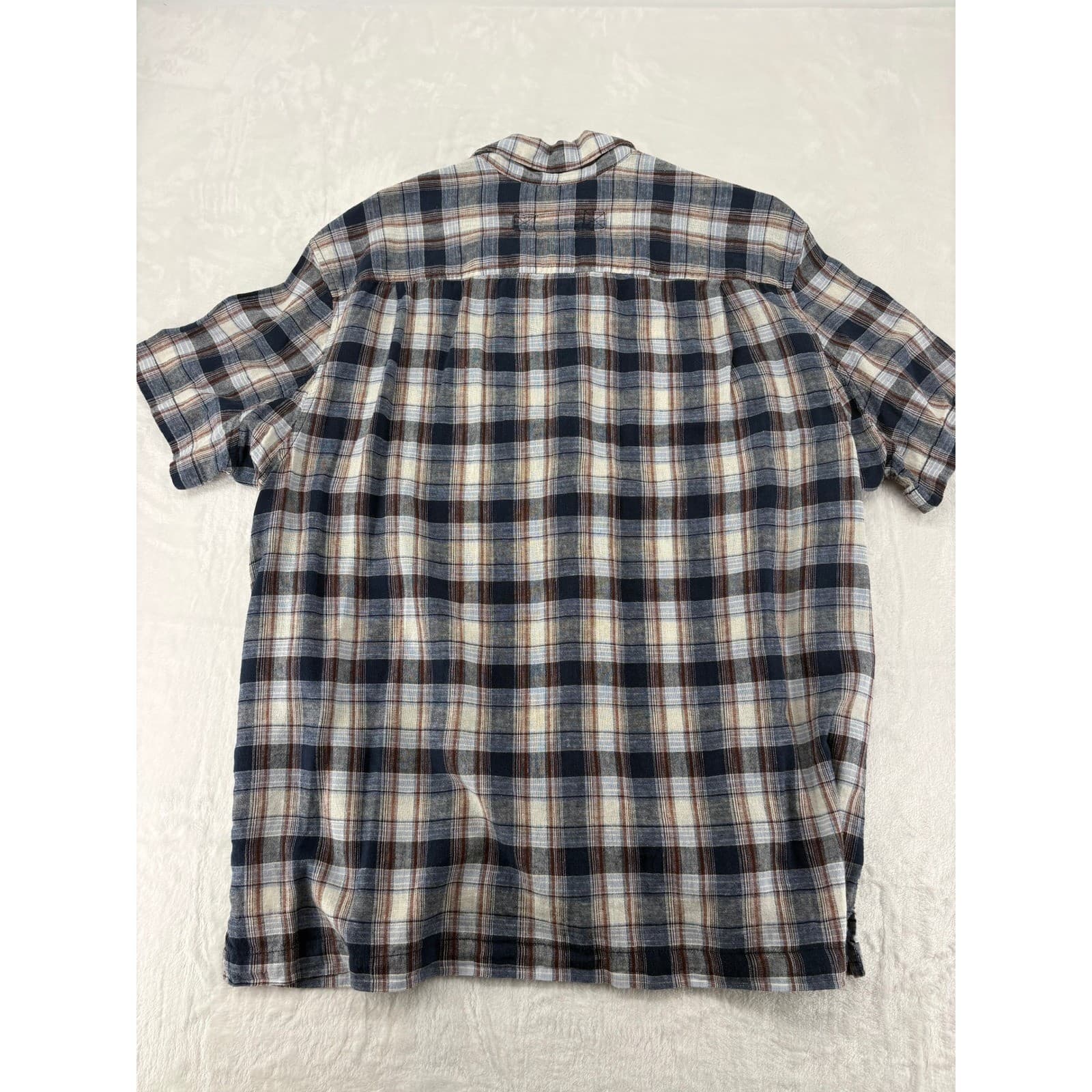 Duluth Trading Co Shirt Mens L Untucked Button Down Blue Plaid Relaxed Fit - Thumbnail 6