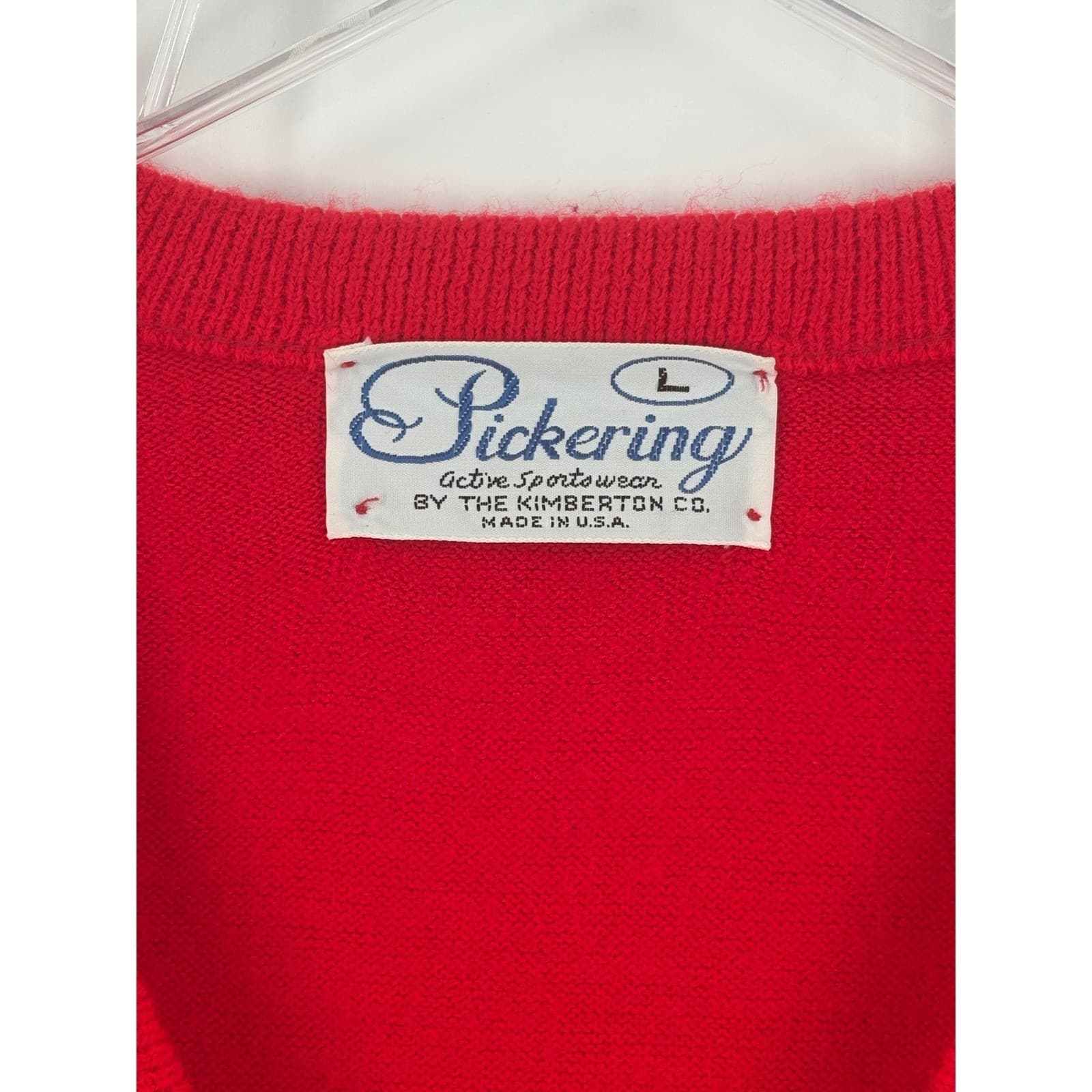 Pickering Sweater Vest Womens L Sweater Vest Red Gator Hole V-Neck Acrylic - Thumbnail 2