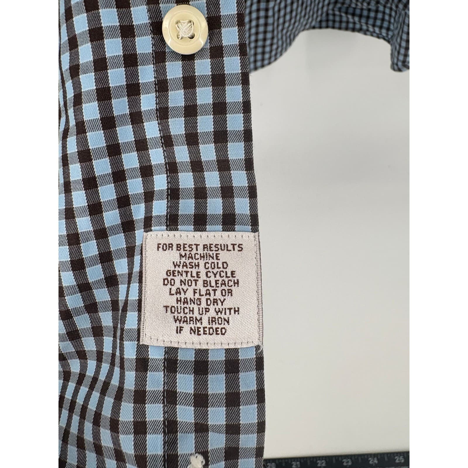 Peter Millar Mens Extra Large Checkered Long Sleeve Button Down Shirt Cotton - Thumbnail 3