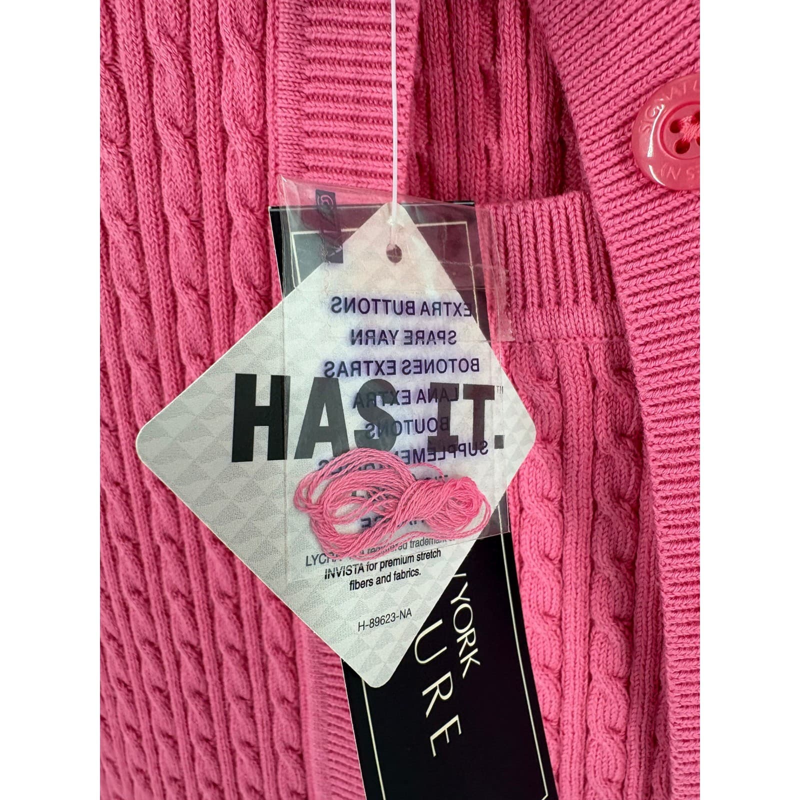 Jones New York Cardigan Womens M Sweater Pink Cable Knit Twin Set NWT - Thumbnail 5