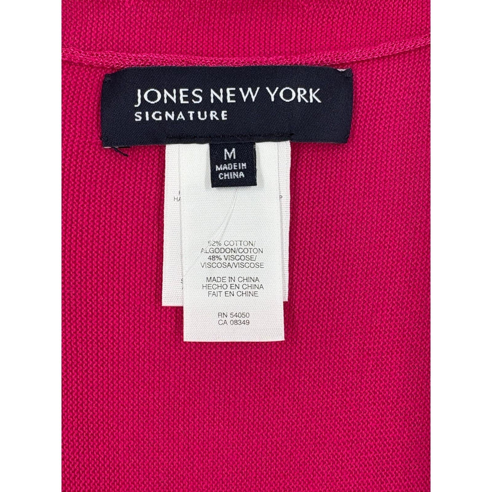 Jones New York Cardigan Womens M Cardigan Pink Open Front Drape Knit Sweater - Thumbnail 2