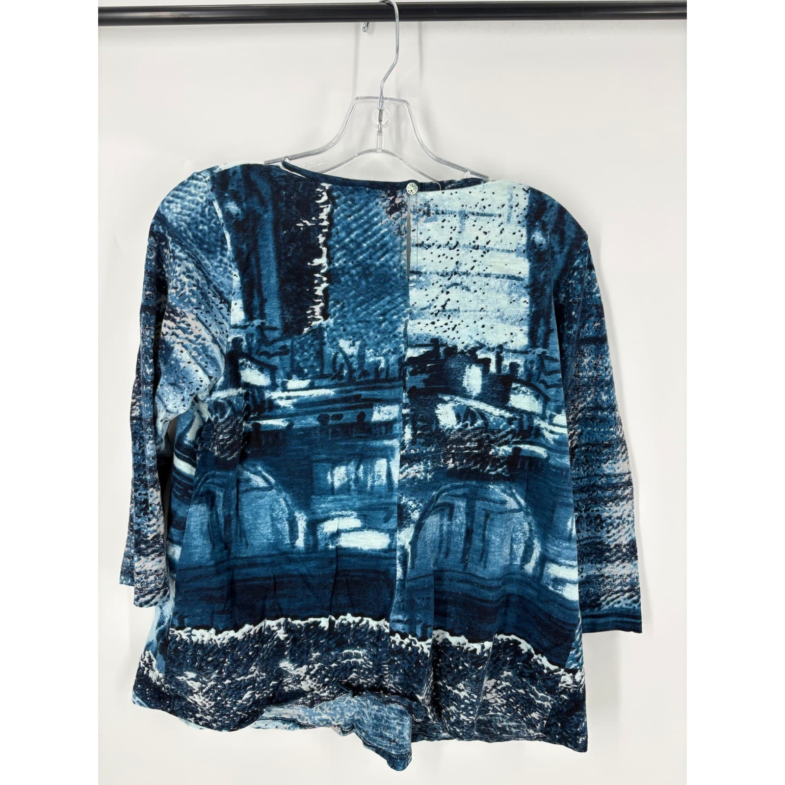 Orientique Naturally Australian V Neck 3/4 Sleeve Graphic Print Top Women's sz S - Thumbnail 3