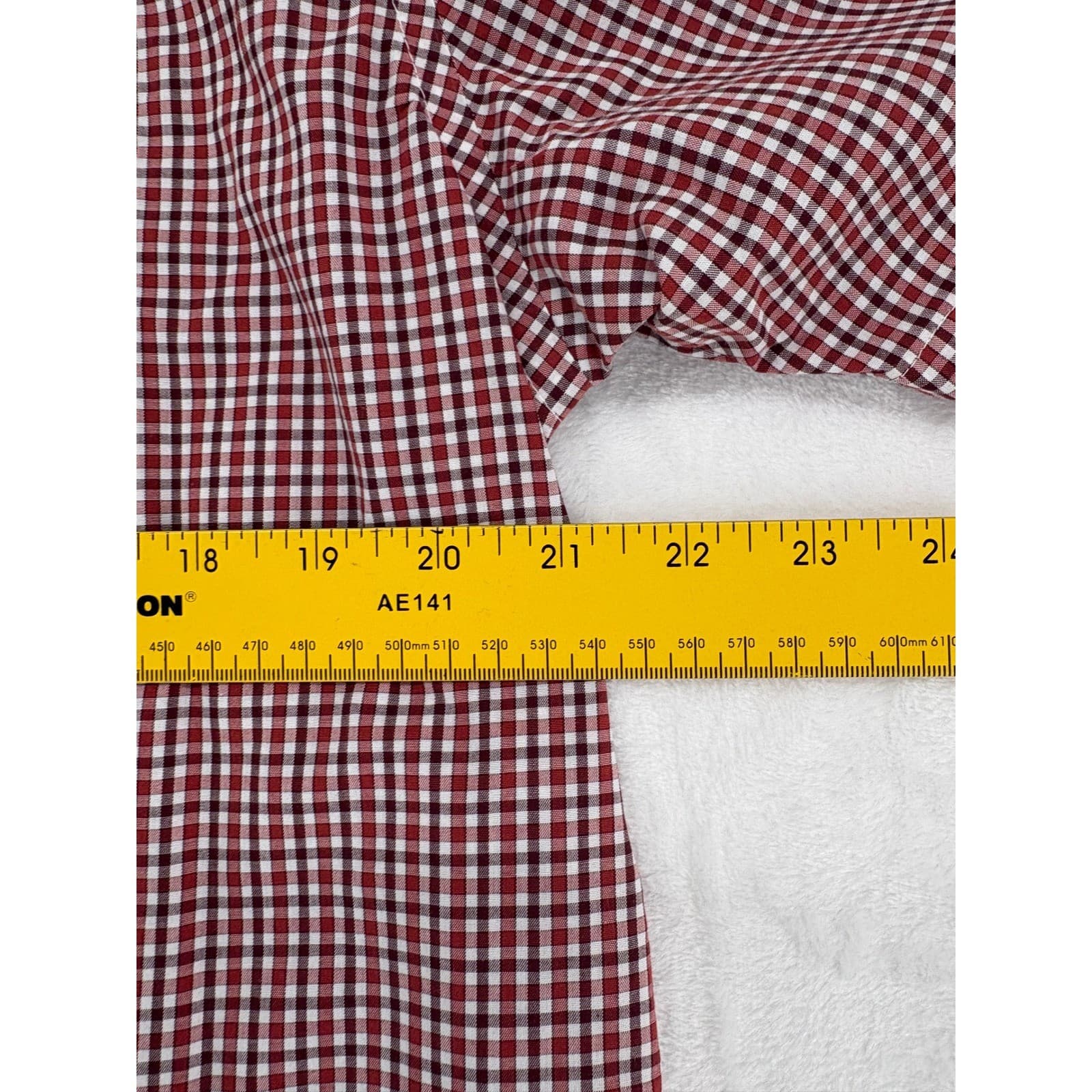 Van Heusen Shirt Mens L Flex Button Down Red Gingham Short Sleeve Plaid - Thumbnail 4