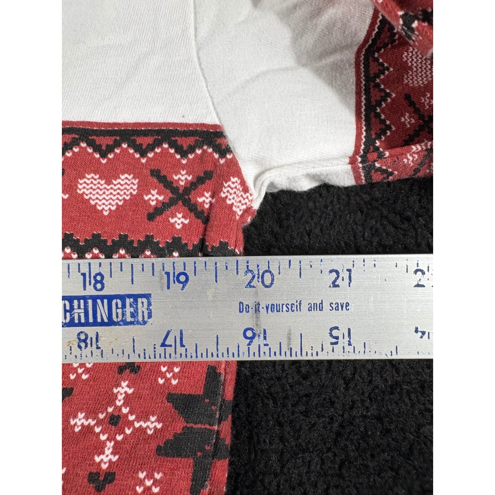 Pressbox Carolina Long Sleeve T-Shirt Top Fair Isle Pattern L - Thumbnail 4