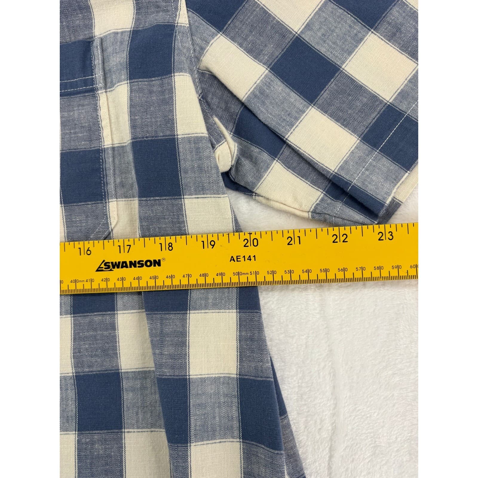 L.L.Bean Button Down Mens M Shirt Blue Plaid Traditional Fit Short Sleeve 514024 - Thumbnail 3