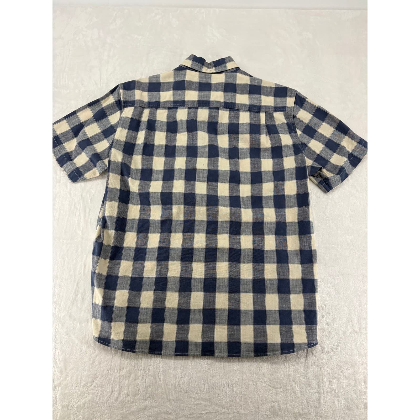 L.L.Bean Button Down Mens M Shirt Blue Plaid Traditional Fit Short Sleeve 514024 - Thumbnail 7
