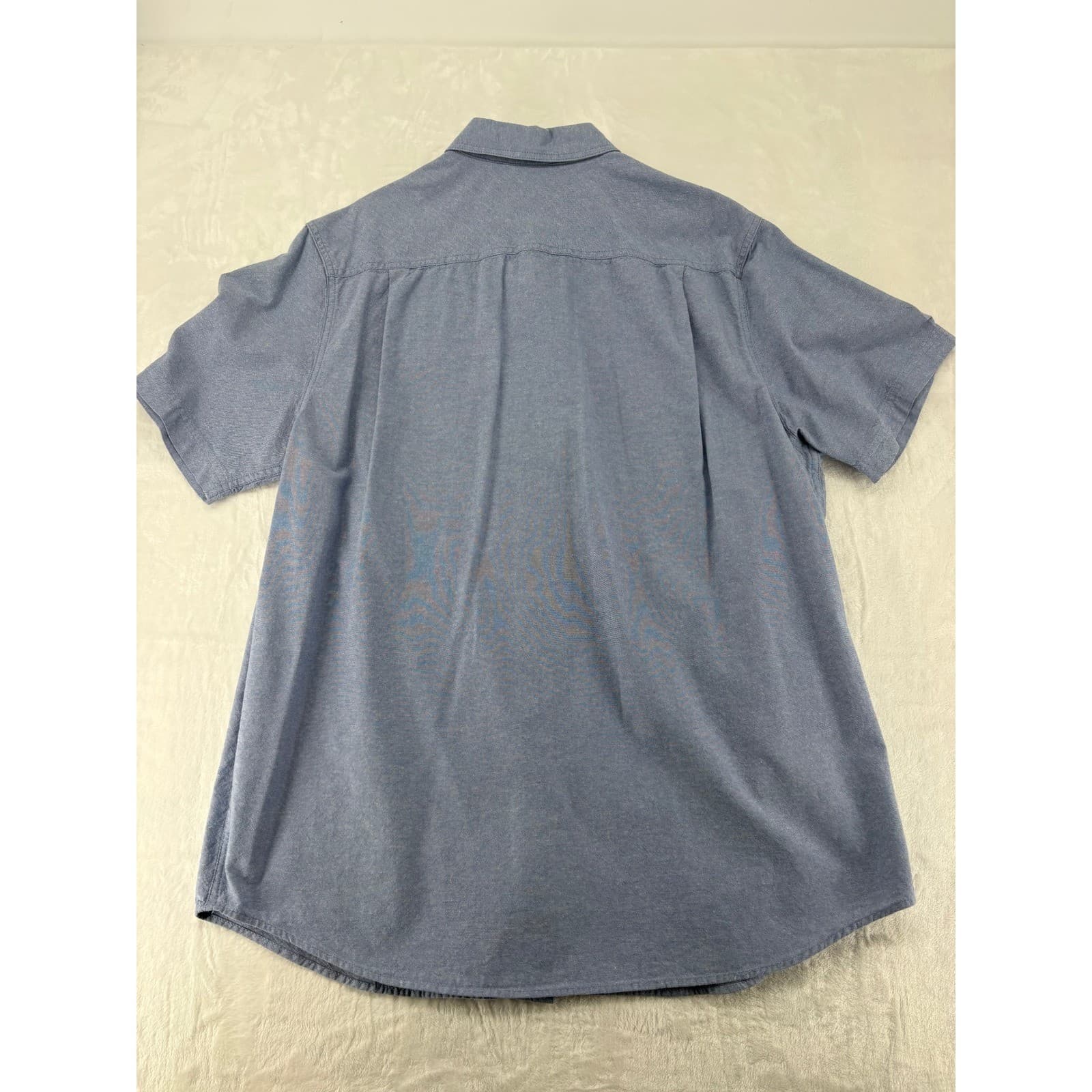 40 Grit Shirt Mens L Short Sleeve Button Down Blue Cotton Standard Fit - Thumbnail 6