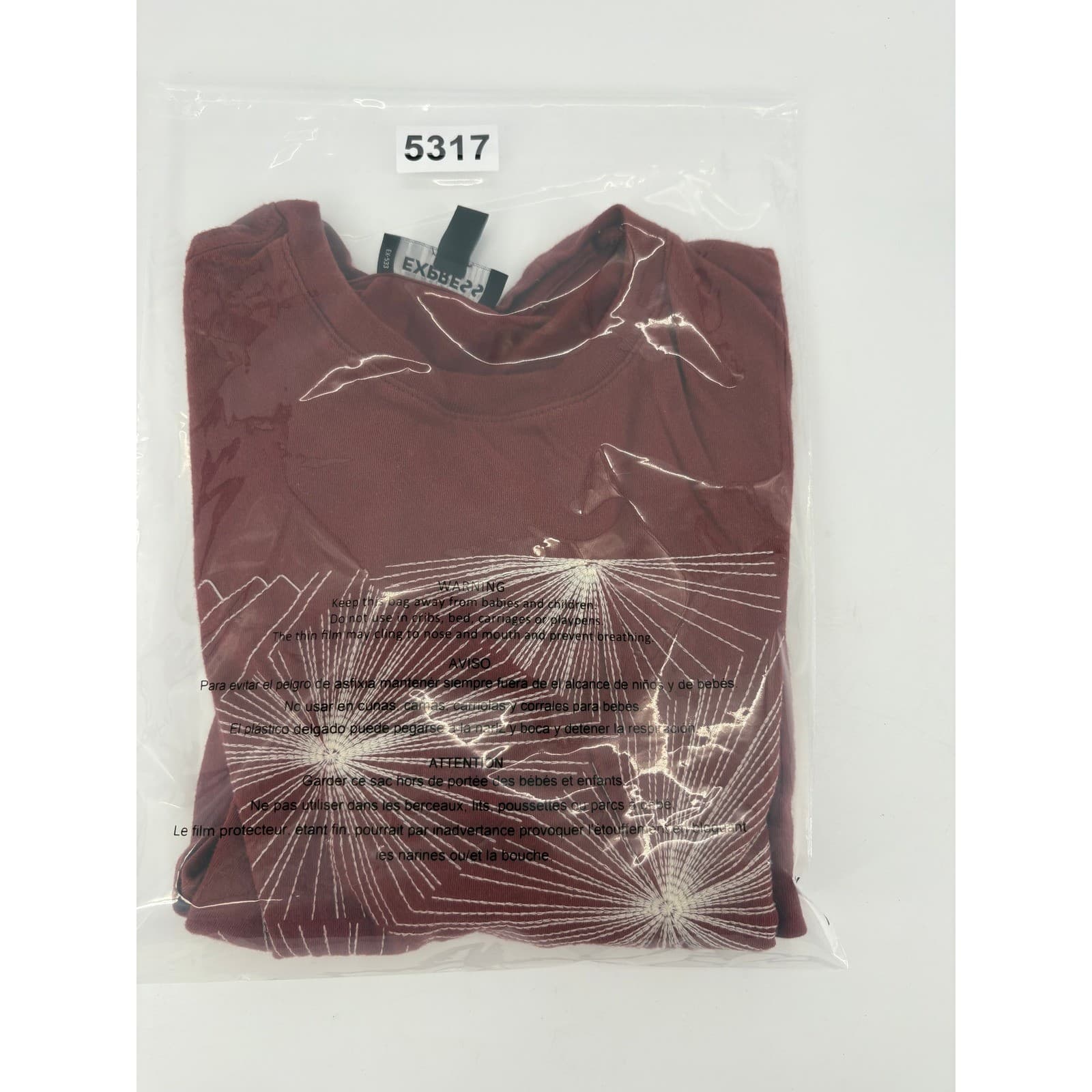 Express Women Red Graphic T Shirt Size S Mountain Sunburst Print Casual Tee - Thumbnail 6