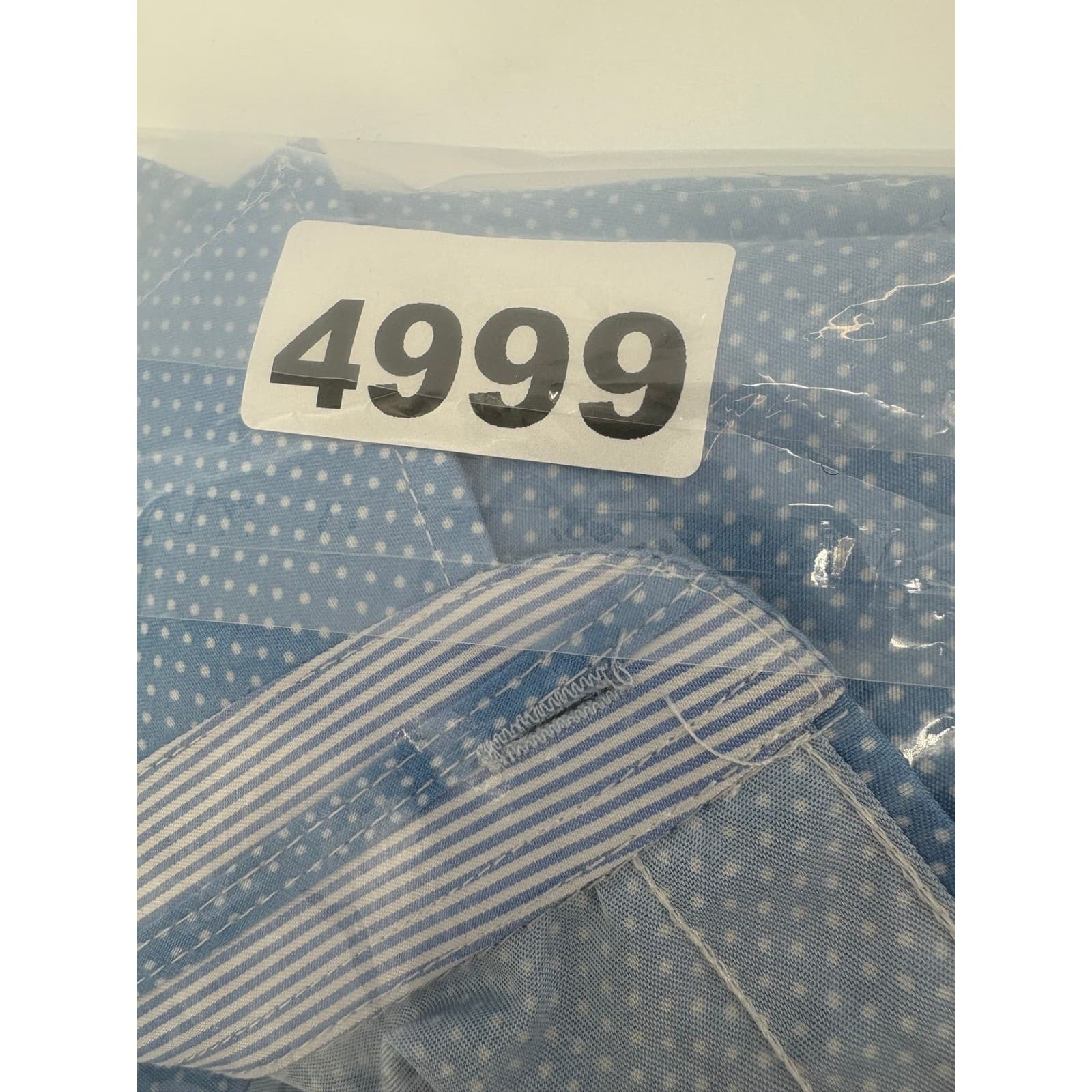MONZA BY ROSSO MILANO Men's Tailored Fit Blue Dot Print Dress Shirt M 15 1/2 - Thumbnail 6
