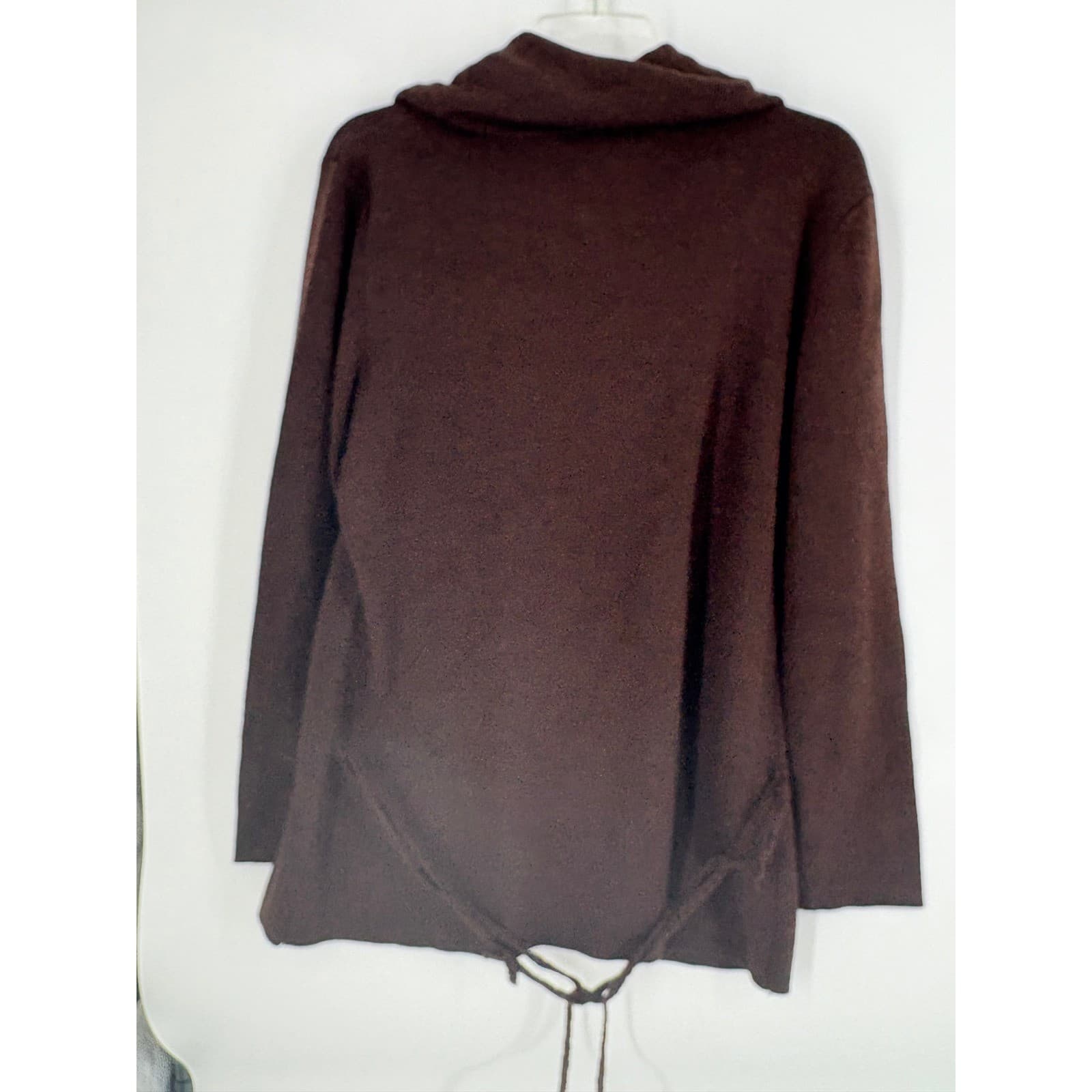 Adrianna Papell Women's Brown Cowl Neck Long Sleeve Sweater XL Floral Accent - Thumbnail 3