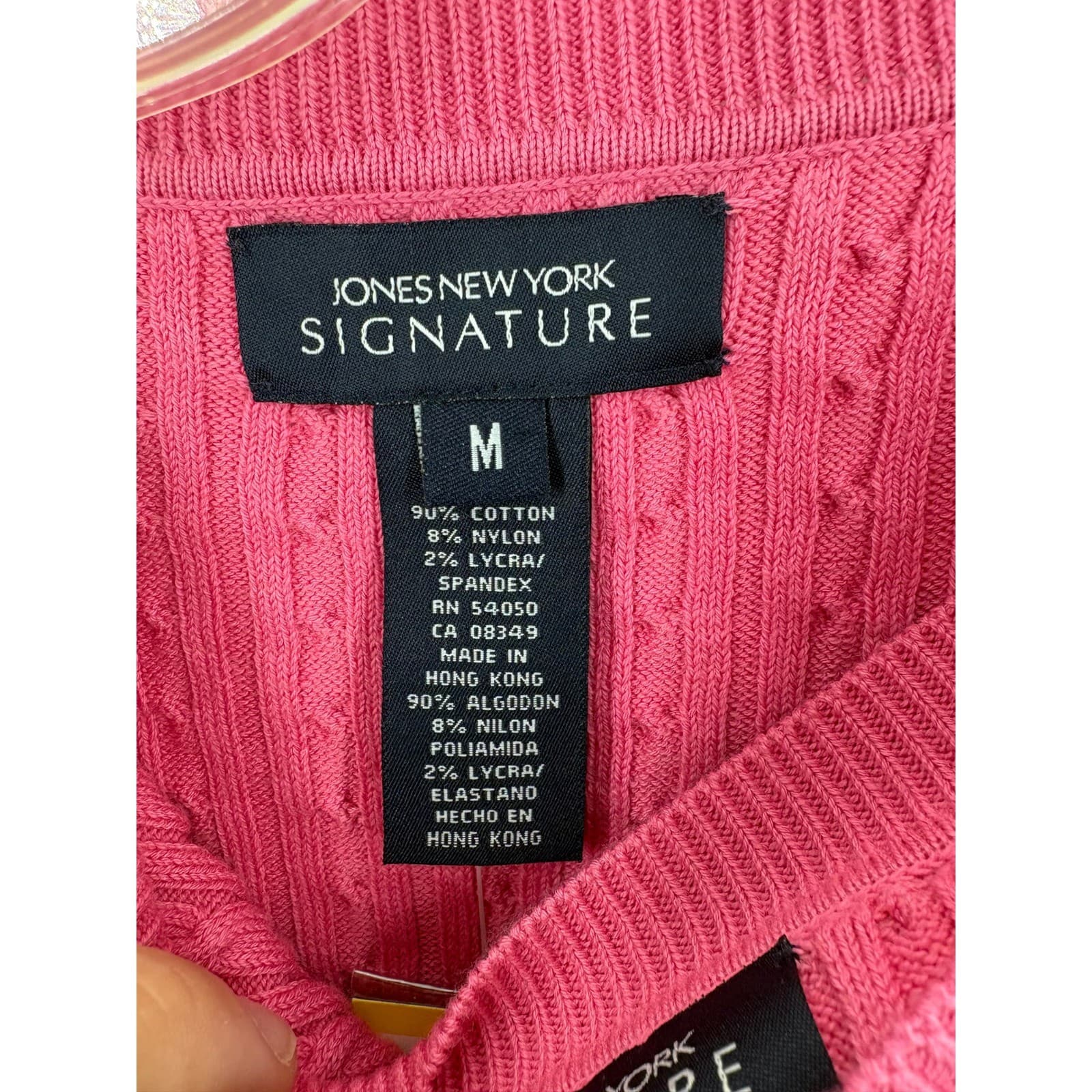 Jones New York Cardigan Womens M Sweater Pink Cable Knit Twin Set NWT - Thumbnail 3