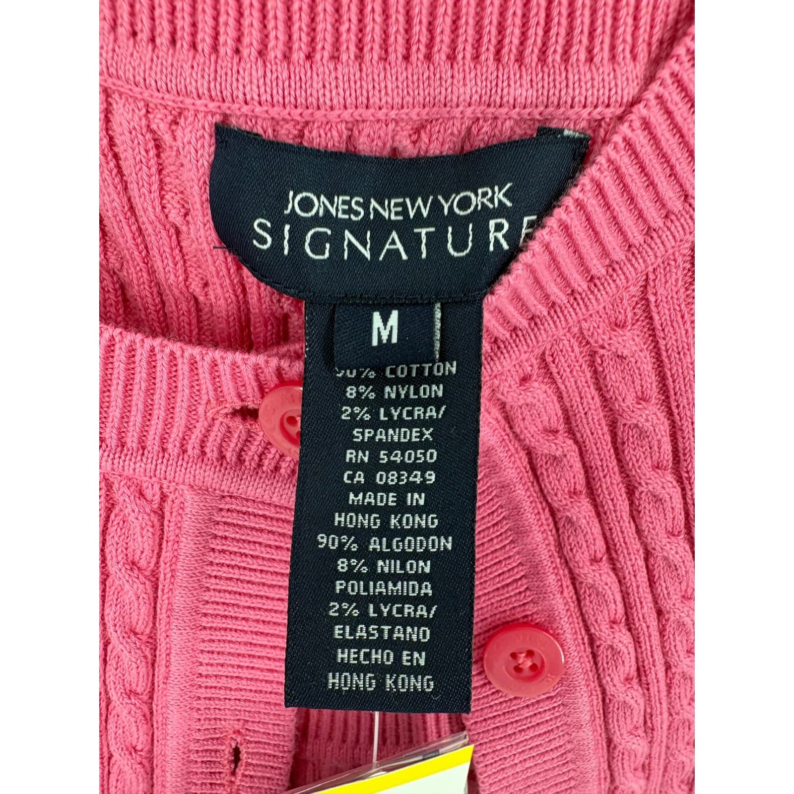 Jones New York Cardigan Womens M Sweater Pink Cable Knit Twin Set NWT - Thumbnail 2
