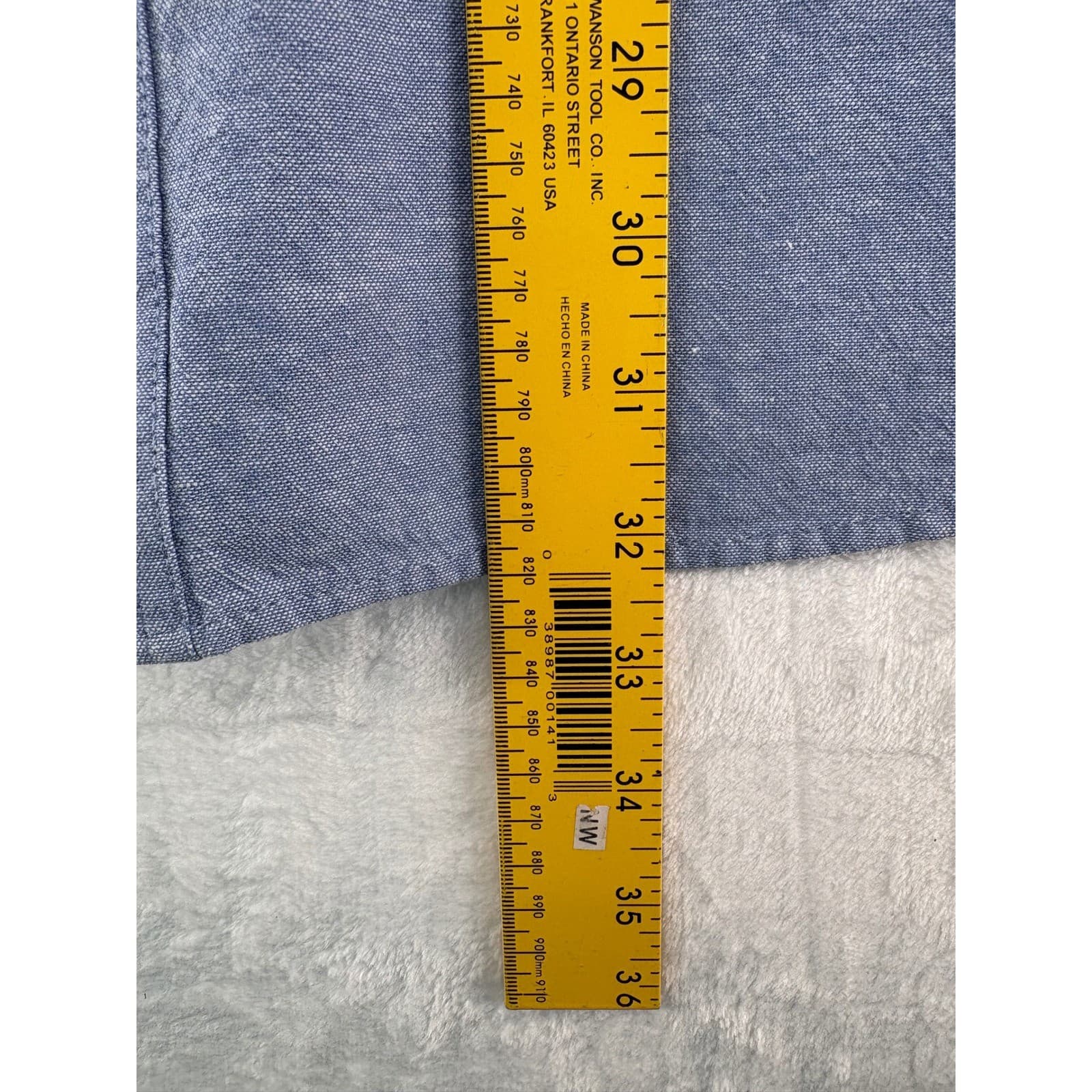 40 Grit Shirt Mens L Short Sleeve Button Down Blue Cotton Standard Fit - Thumbnail 5