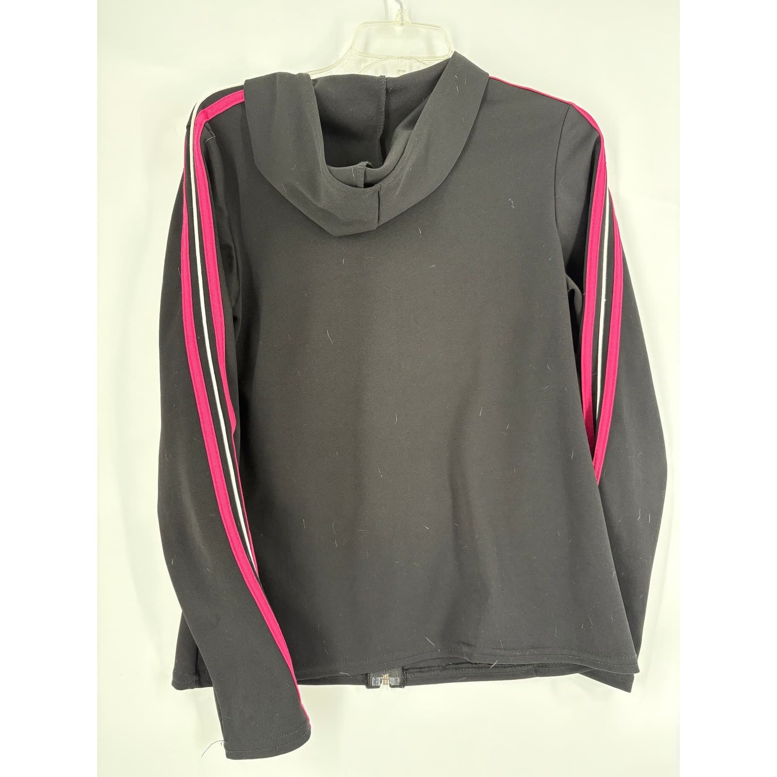 Fame 4 Fifteen Black Pink White Stripe Zip Up Hoodie Jacket Women's Size M - Thumbnail 2