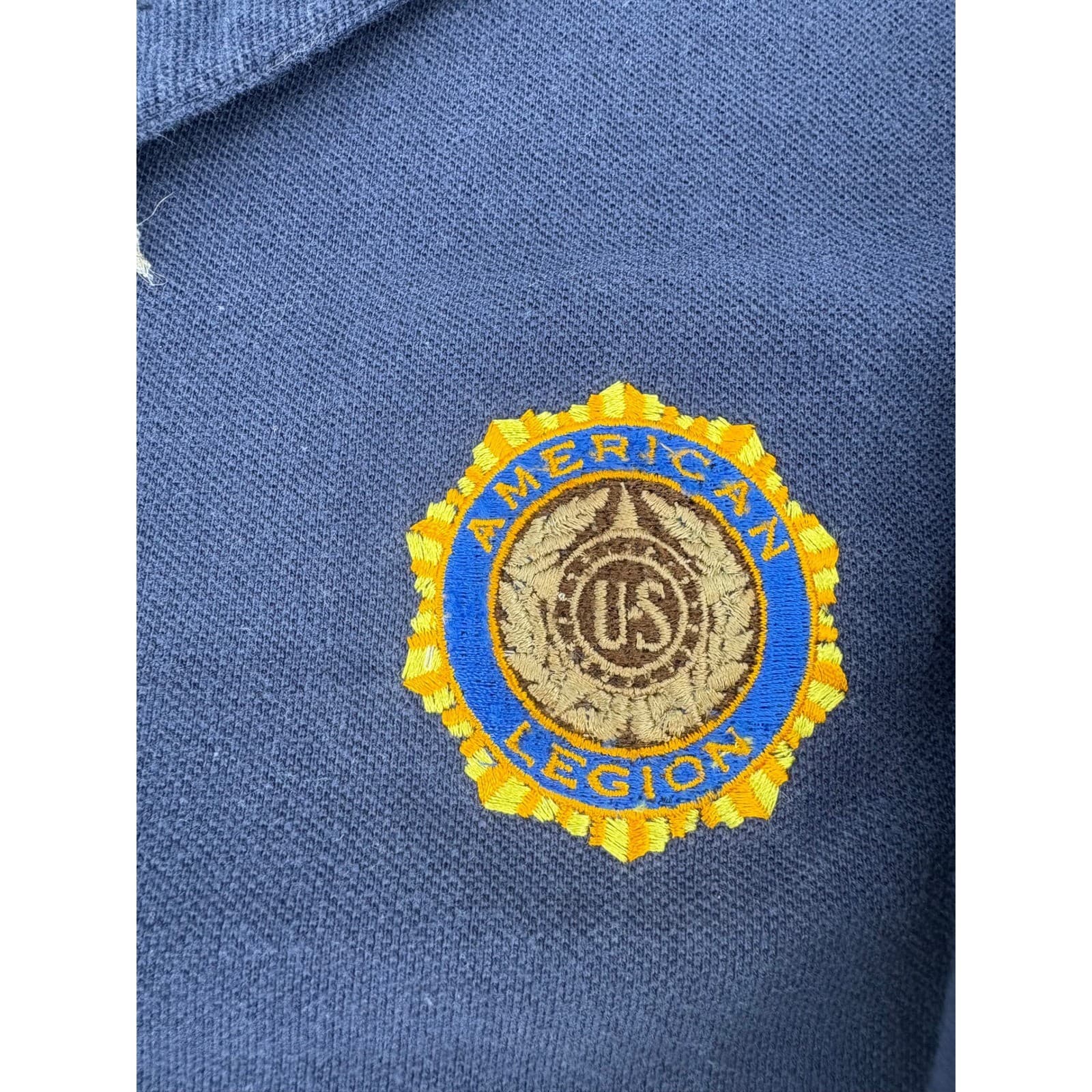 King Louie Blue American Legion Polo Men's Shirt Medium Union Made USA - Thumbnail 3