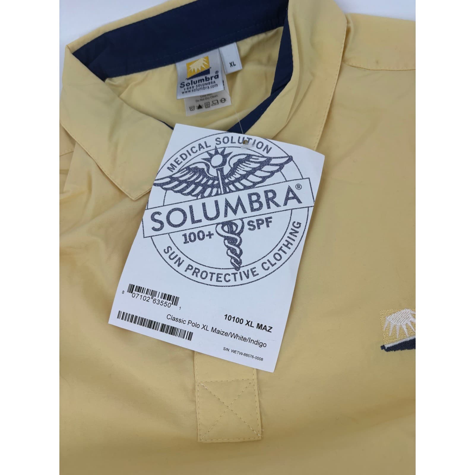 Solumbra Men's Classic Button Up Shirt Yellow XL Long Sleeve Sun Protective - Thumbnail 9