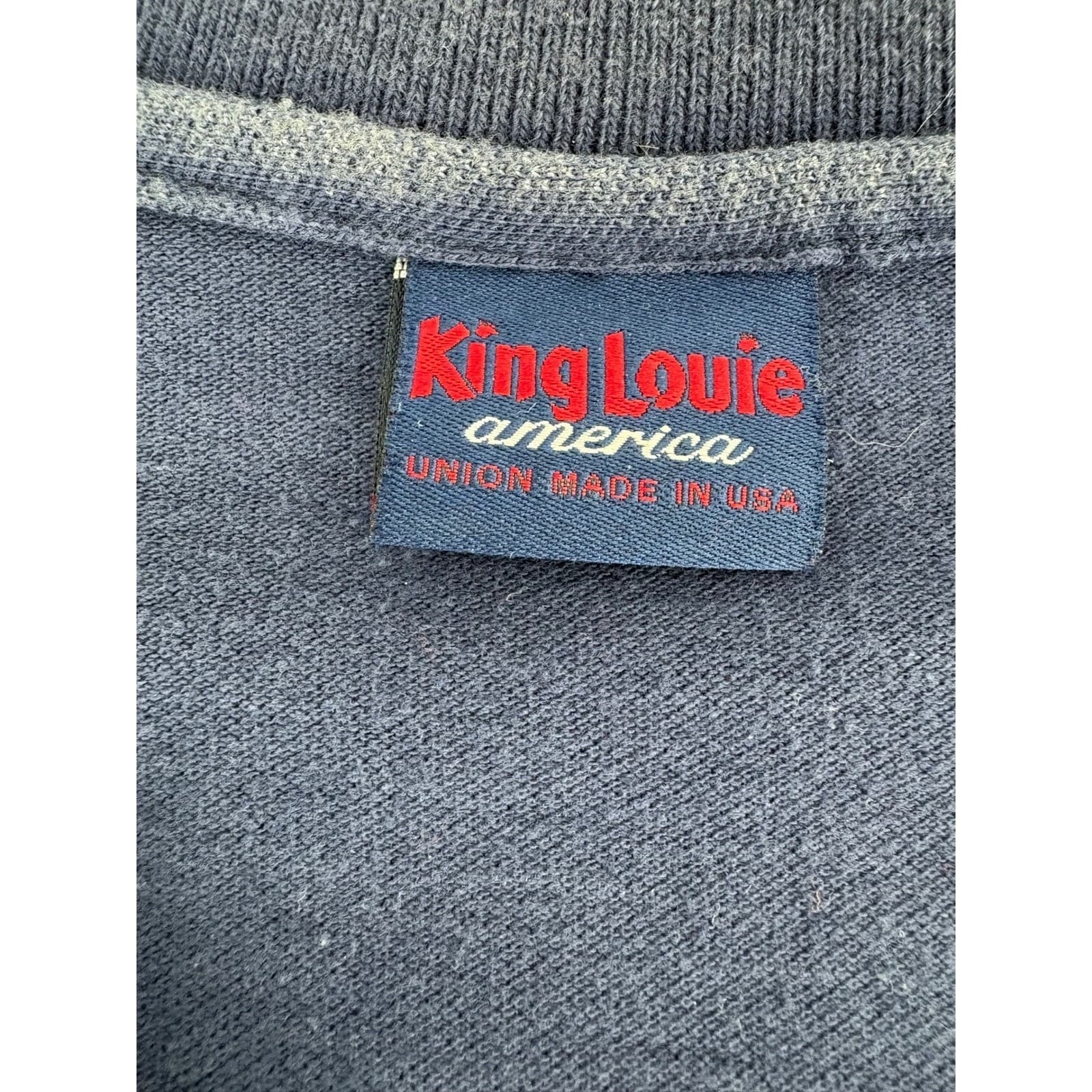 King Louie Blue American Legion Polo Men's Shirt Medium Union Made USA - Thumbnail 4