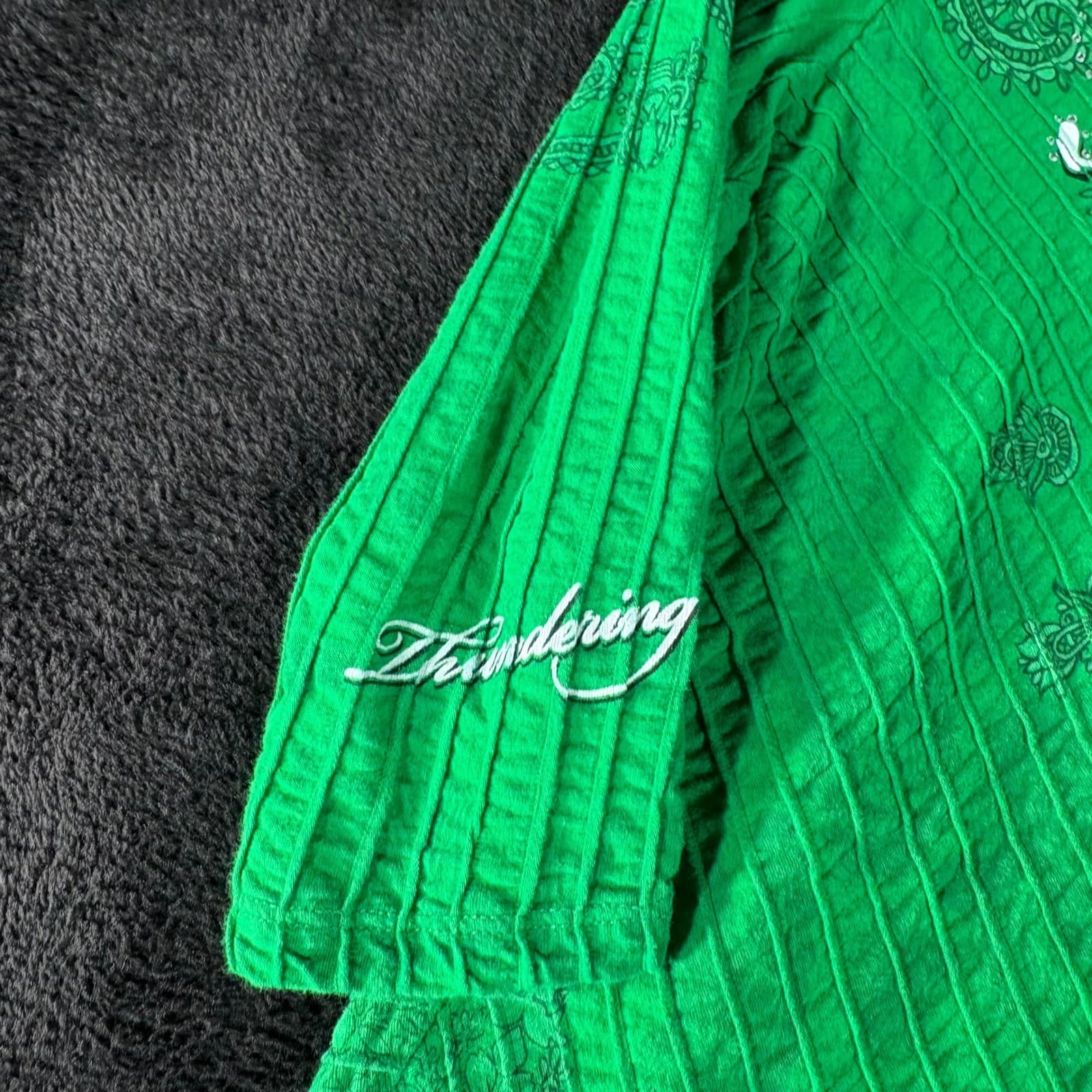 P. Michael Green Marshall Thundering Herd Rhinestone Tunic Top - M - Thumbnail 3