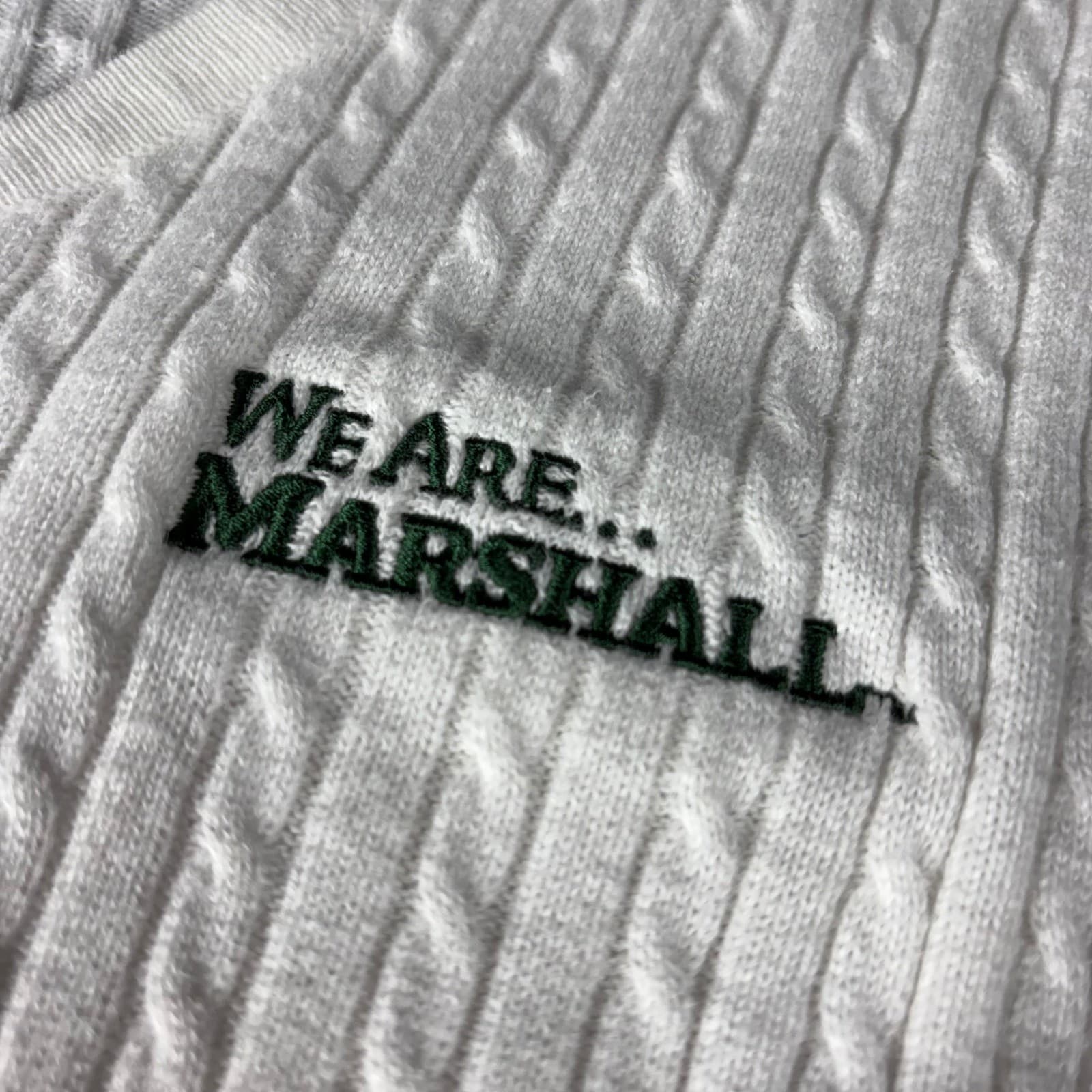 Ashworth XL White Cable Knit Sweater We Are Marshall Pullover Women's Vintage - Thumbnail 2
