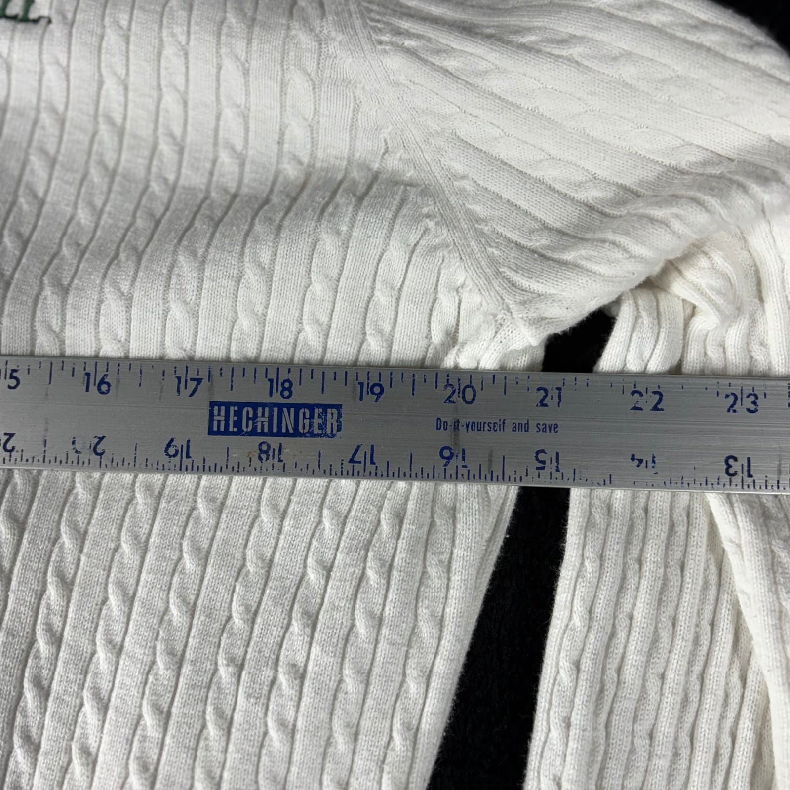 Ashworth XL White Cable Knit Sweater We Are Marshall Pullover Women's Vintage - Thumbnail 4