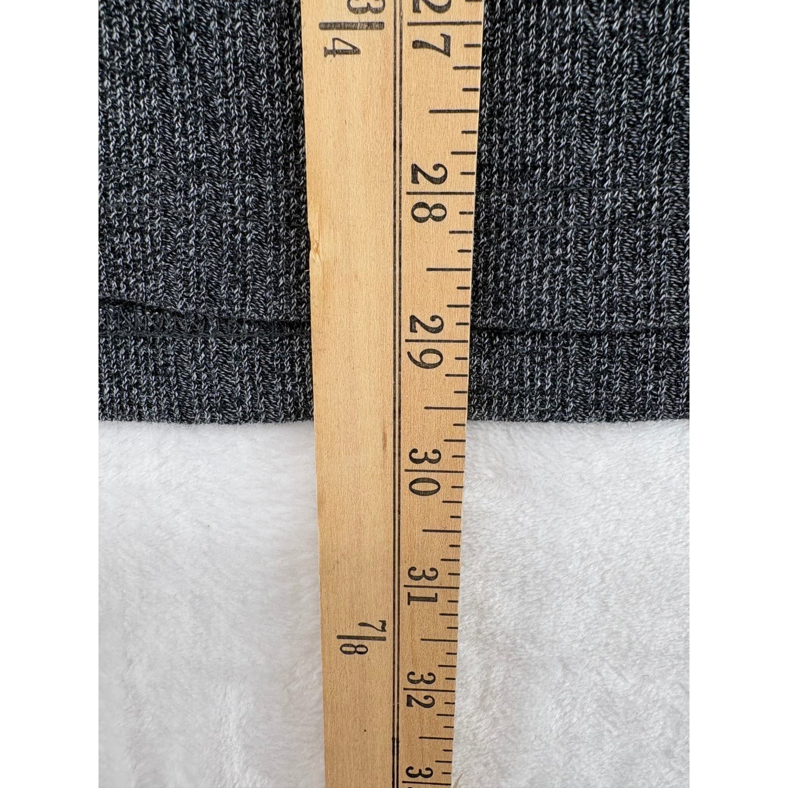 Farah Shirt Mens L Long Sleeve Gray Marl Ribbed Knit Pullover FA10112 - Thumbnail 5