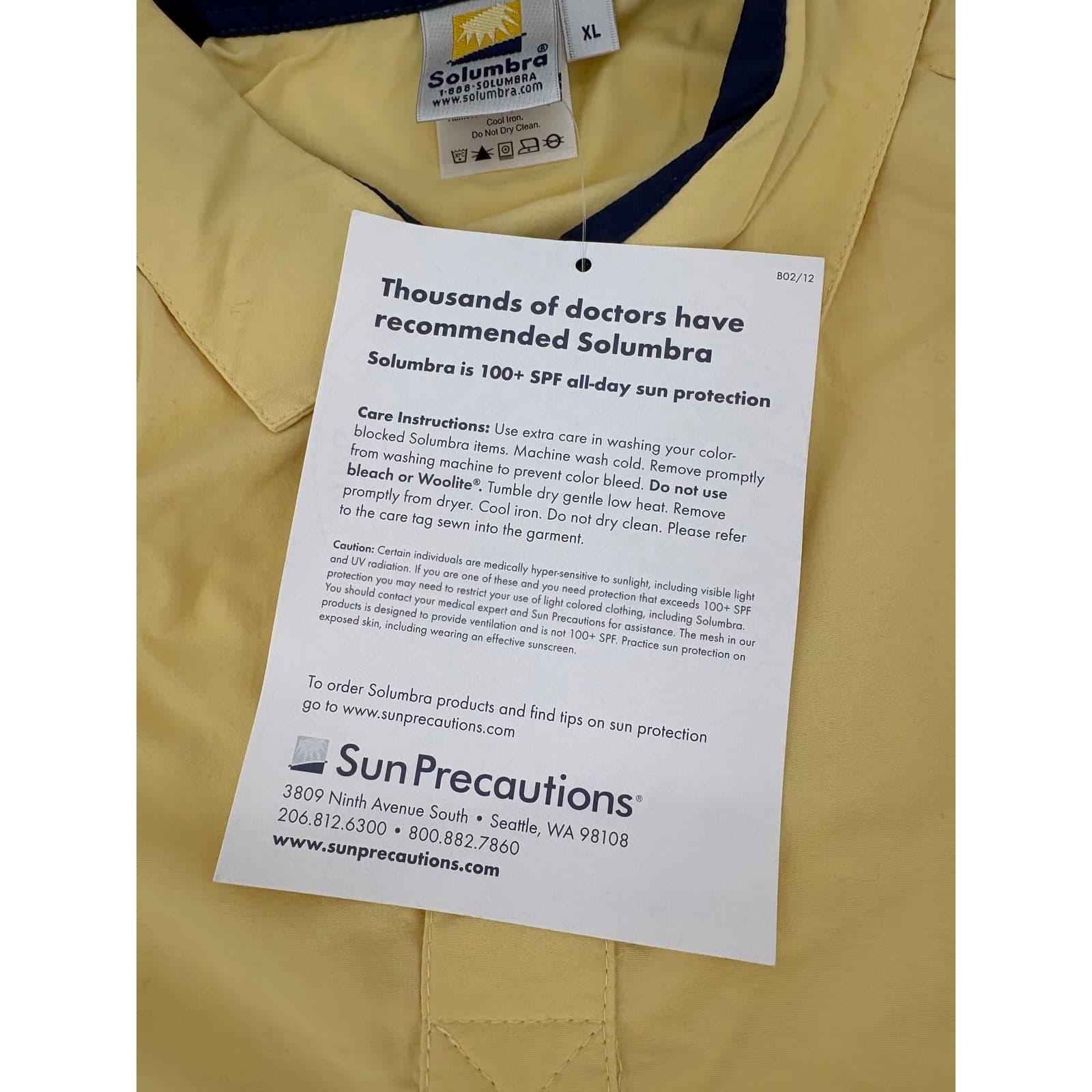 Solumbra Men's Classic Button Up Shirt Yellow XL Long Sleeve Sun Protective - Thumbnail 10