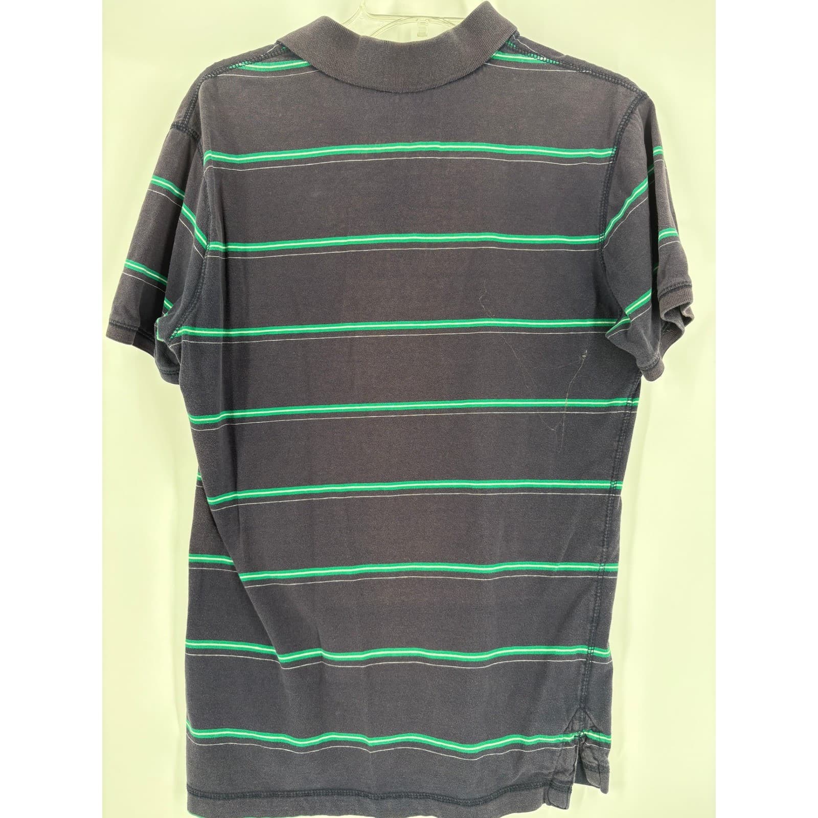 Canyon River Blues Striped Short Sleeve Polo Shirt Women's Small Green Blue - Thumbnail 2